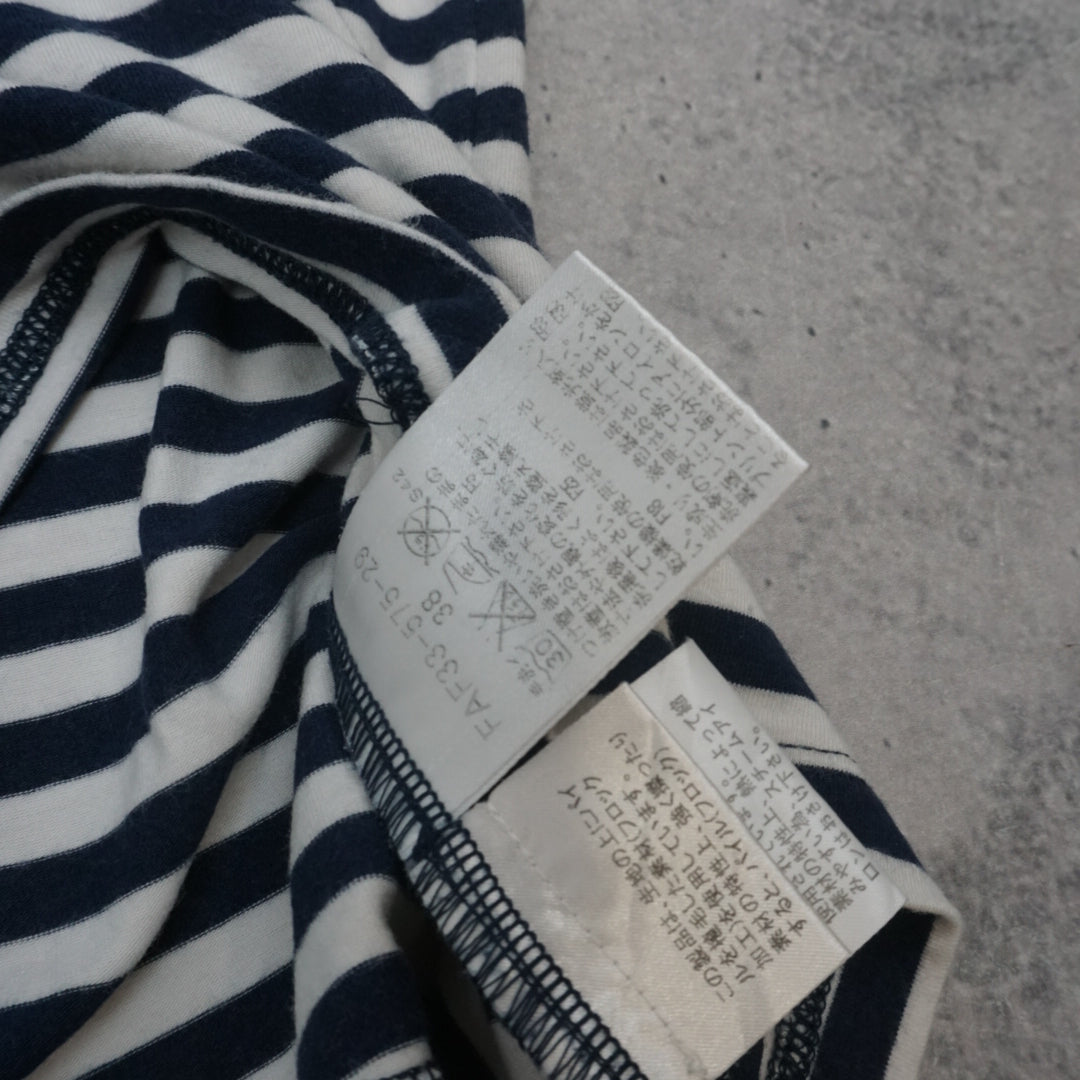 2000s Burberry Blue Label Striped Puff Sleeve T-Shirt