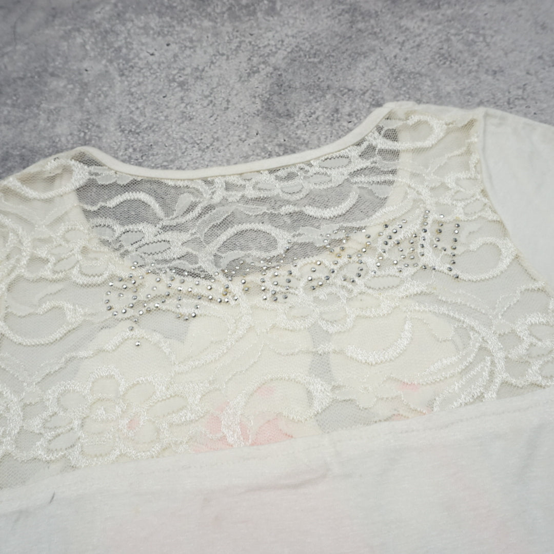 2000s Graphic Sequin Top