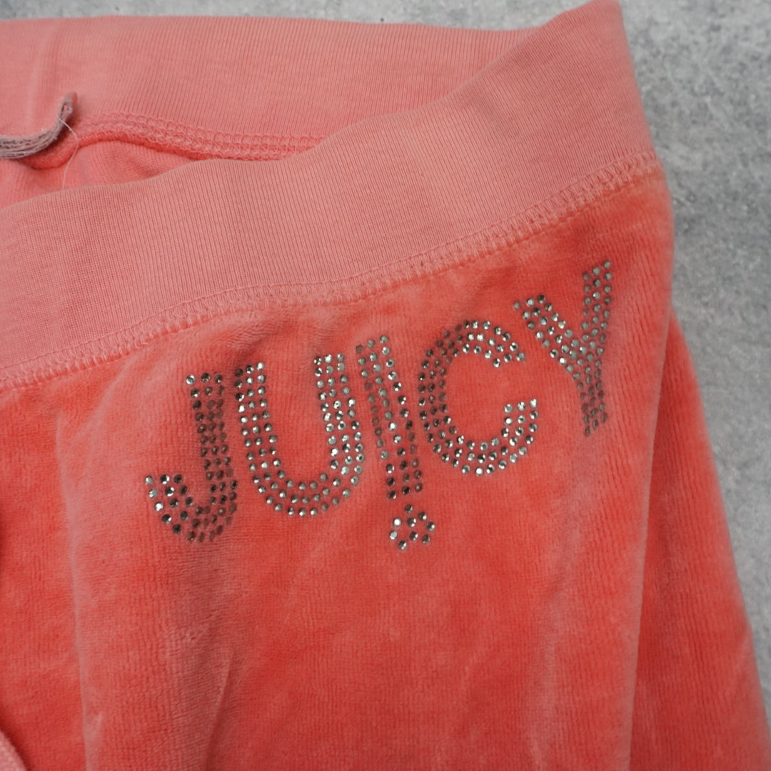 2000s Juicy Couture Velour Rhinestone Track Pants