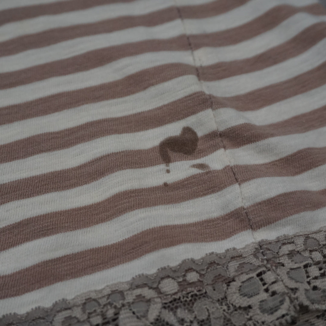 Elle Poem Striped Lace Trim Cami