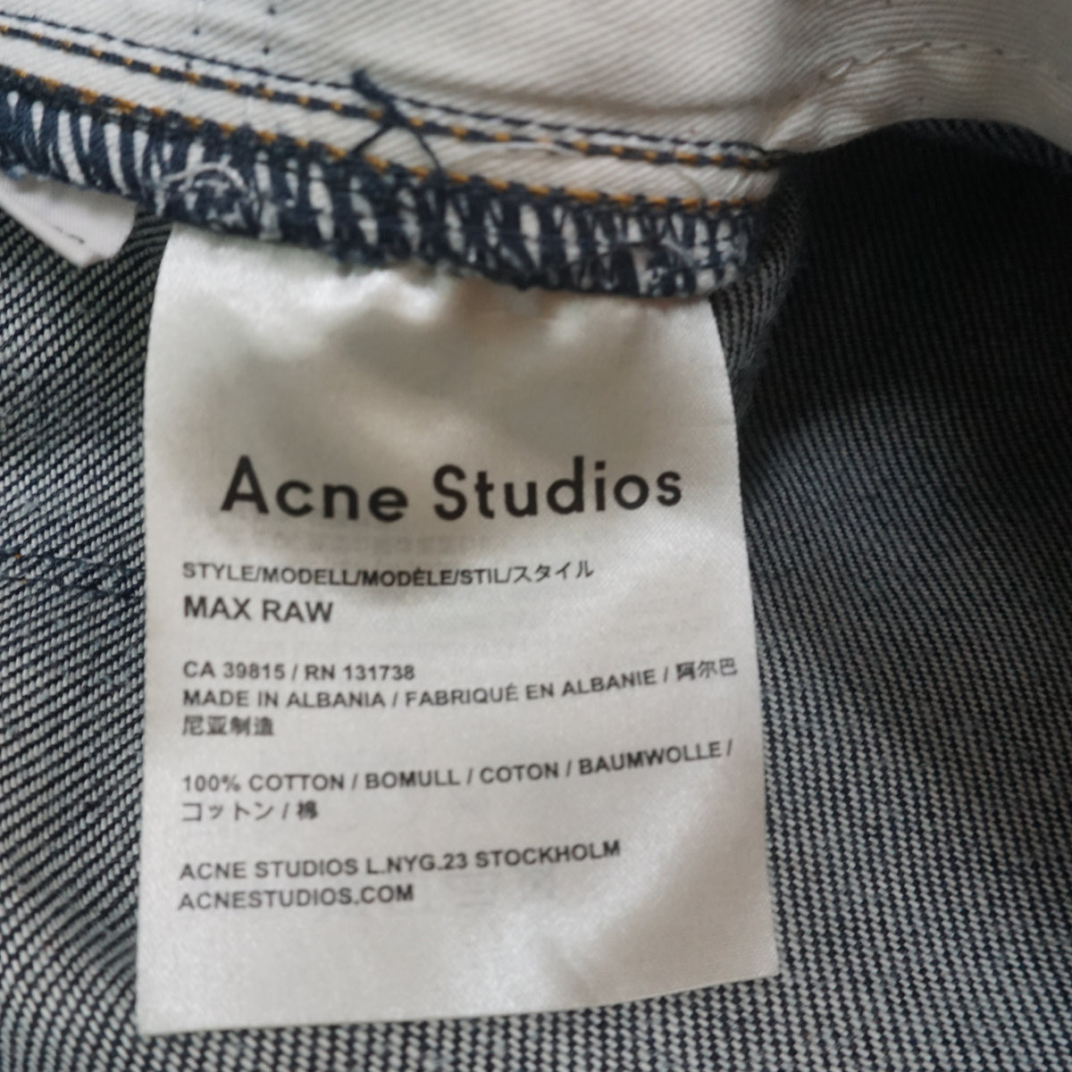 Acne Studios Max Raw Selvedge Jeans