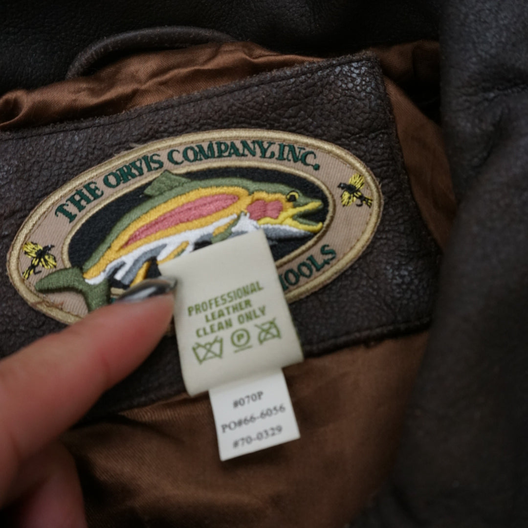 90s The Orvis Company Flight Leather Jacket Bomber