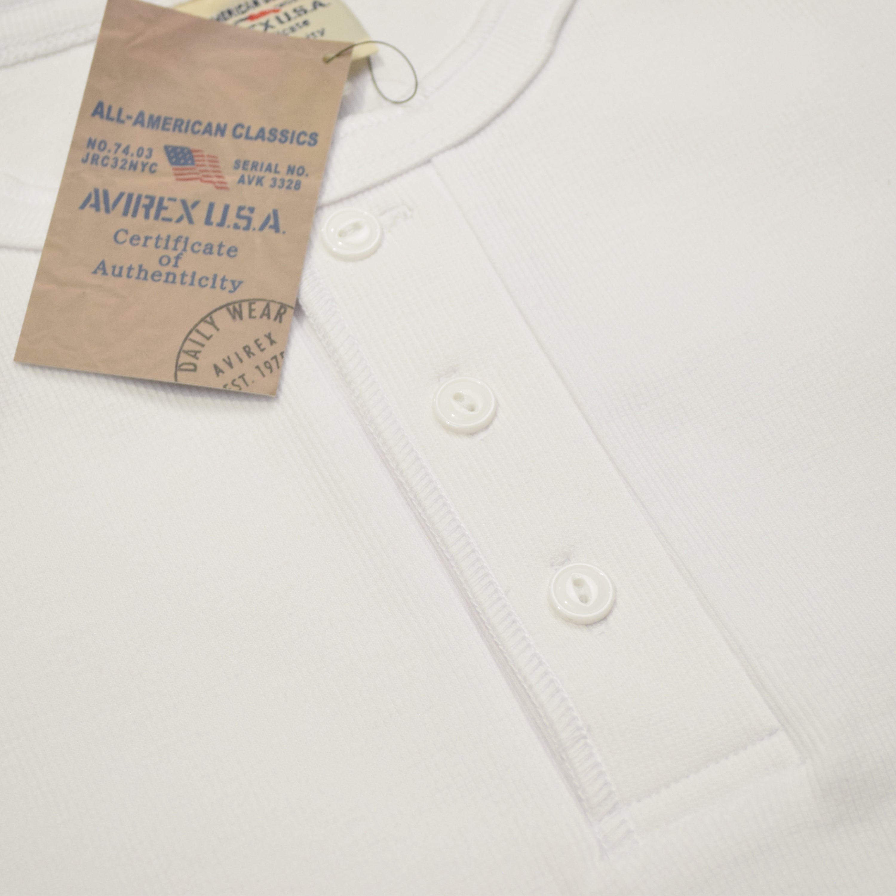 Avirex Ribbed Henley T-Shirt