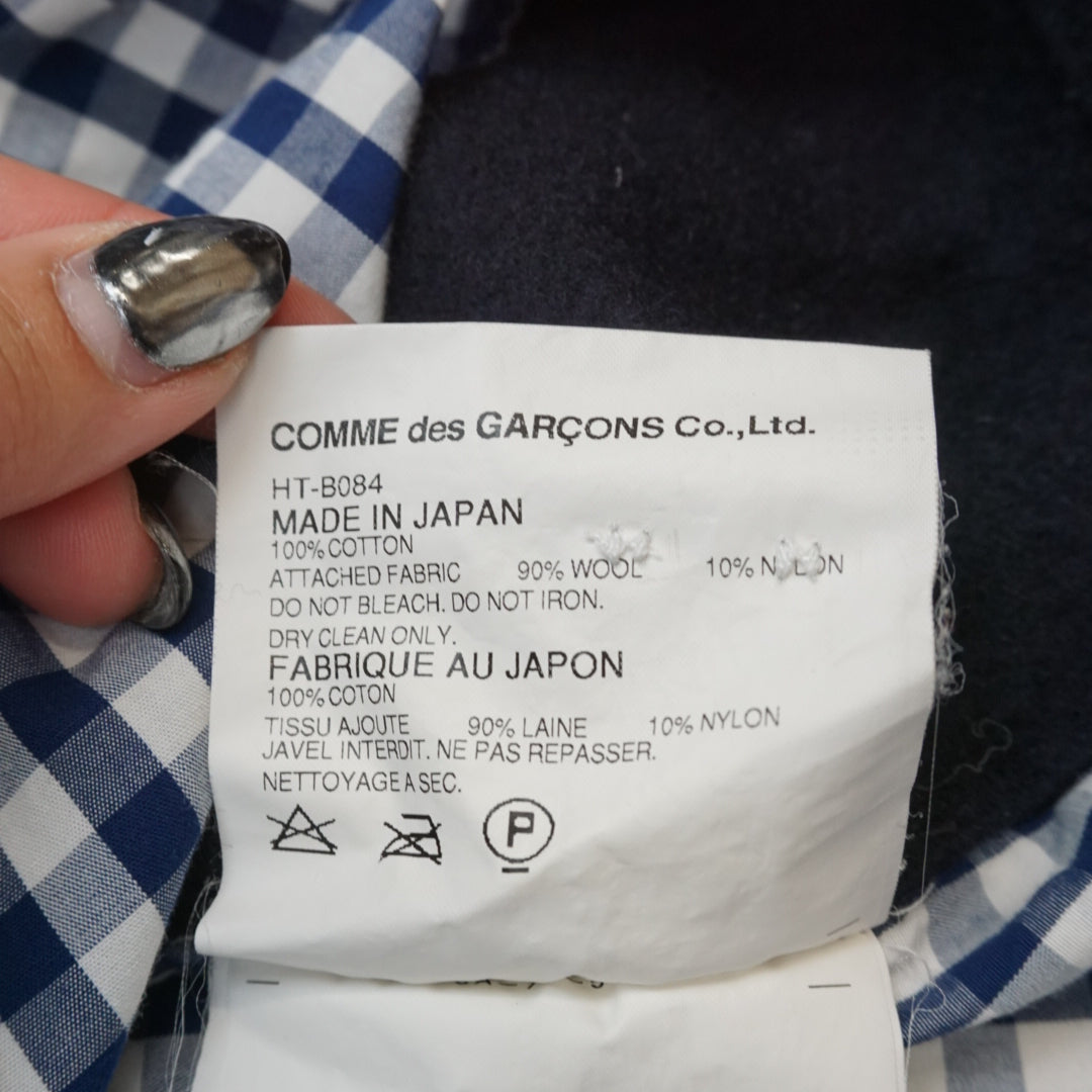 Comme Des Garcons Homme Gingham Wool Panel Button Up