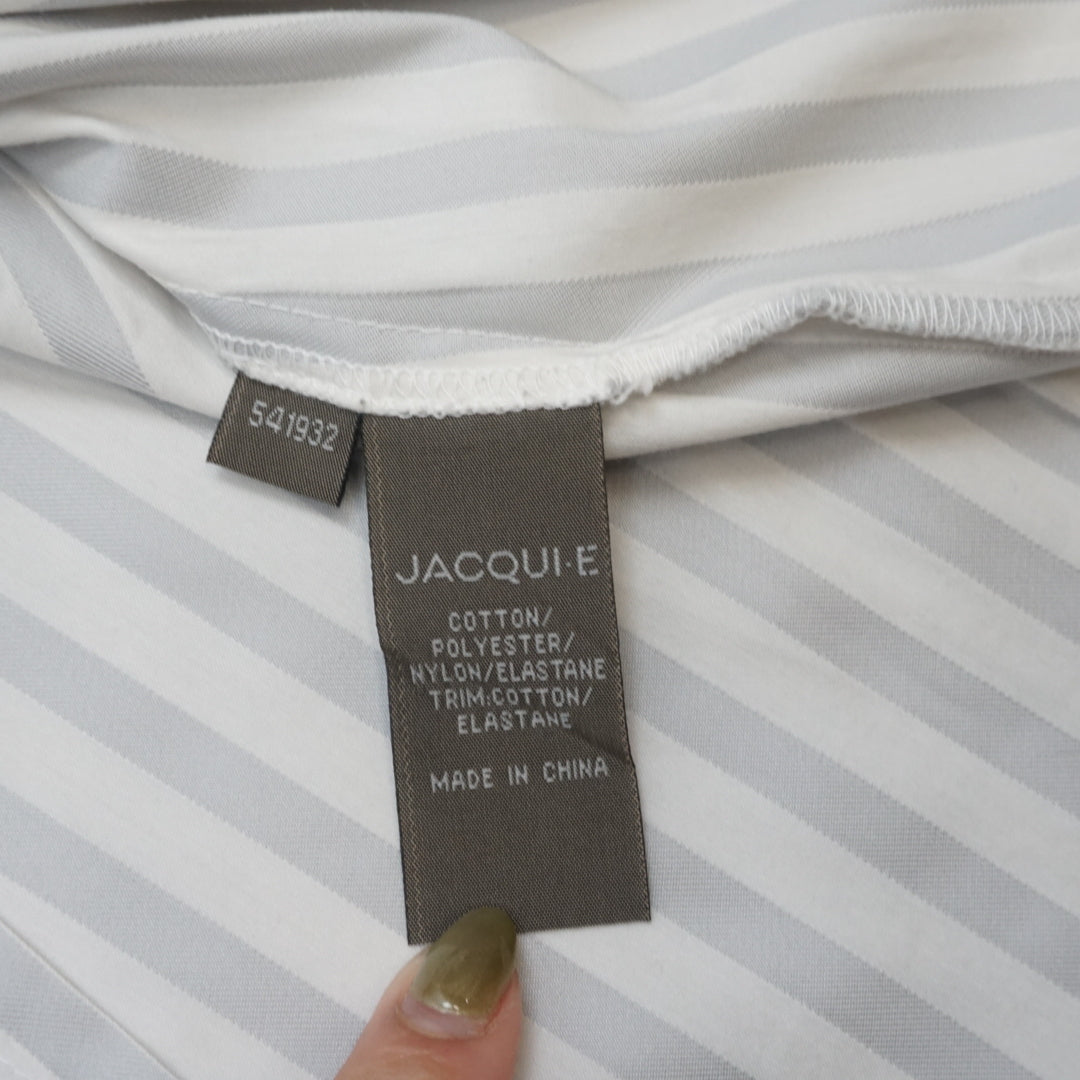 Jacqui-E Striped Short Sleeve Blouse