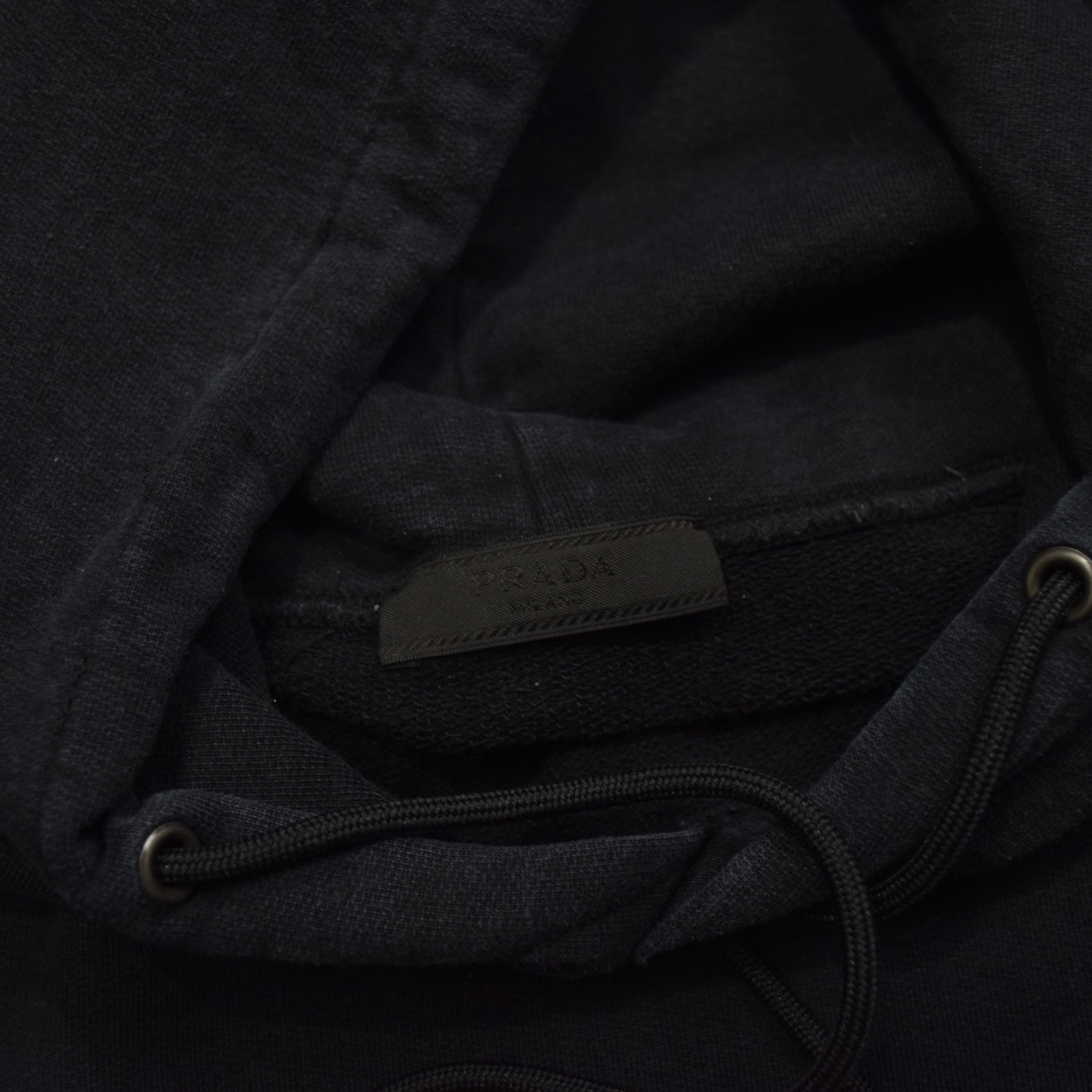2000s Prada Black Tab Hoodie