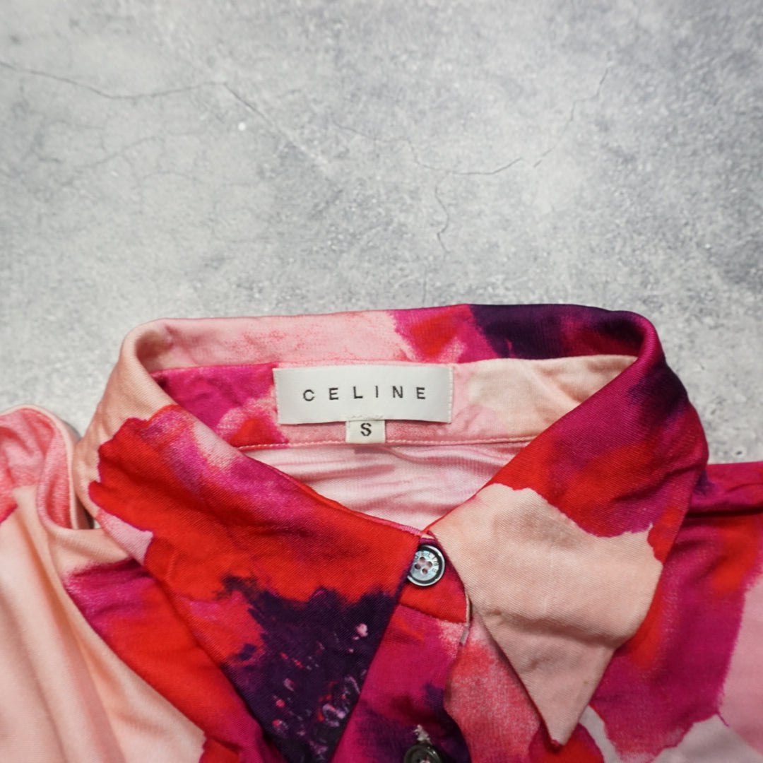 2000s Celine Floral Print Button Up