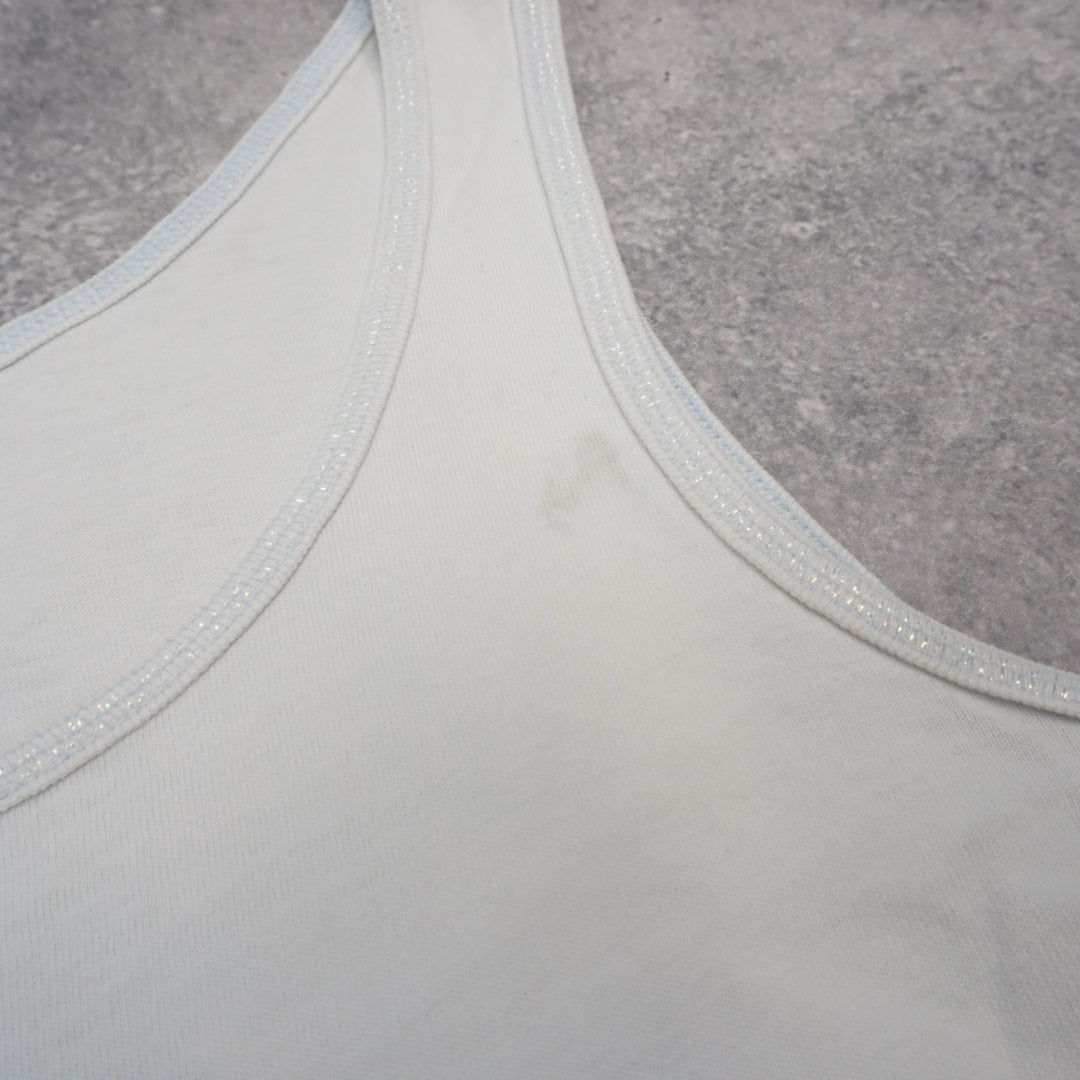 2000s Burberry Blue Label Crest Graphic Tank Top