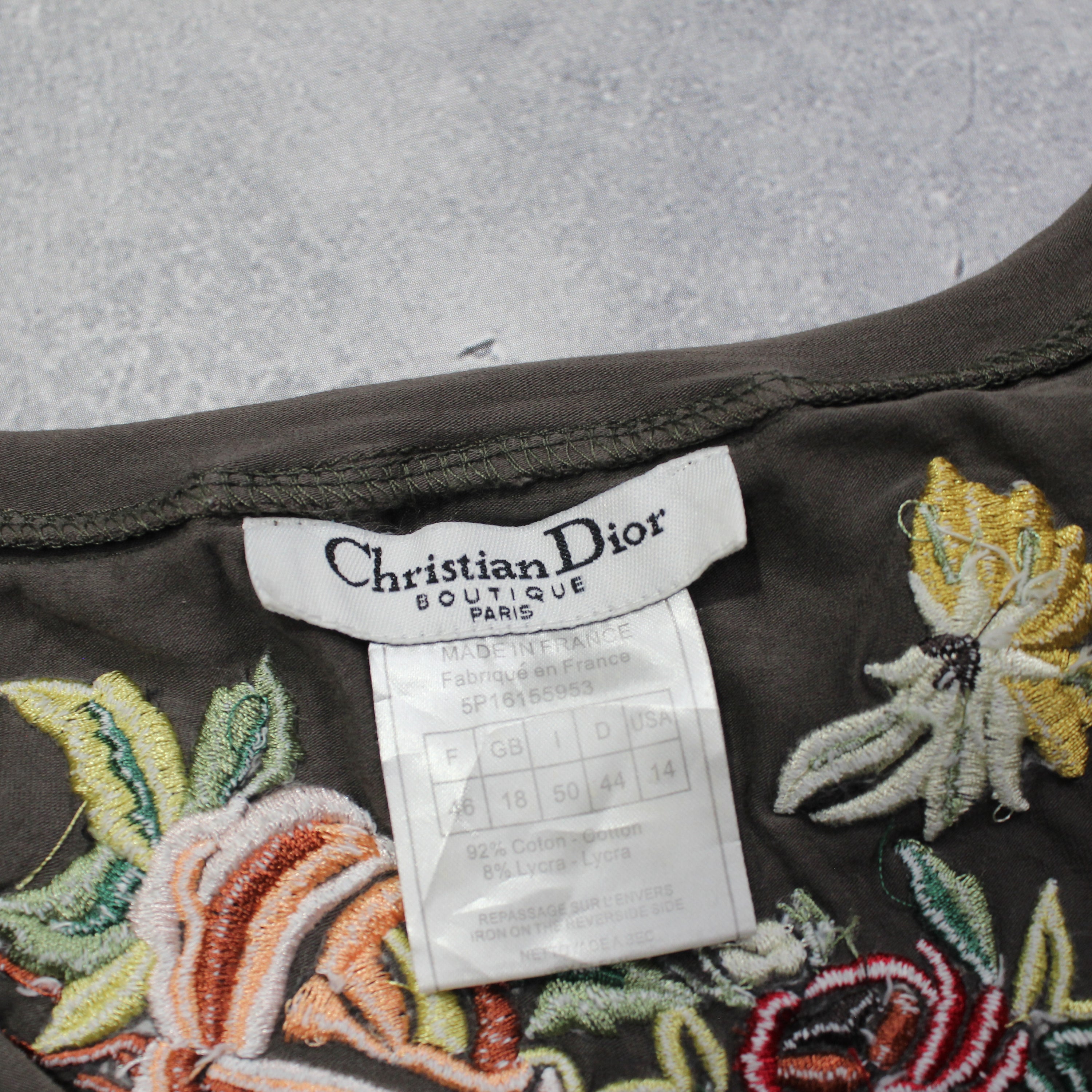 2000s Christian Dior Embroidered Floral T-Shirt