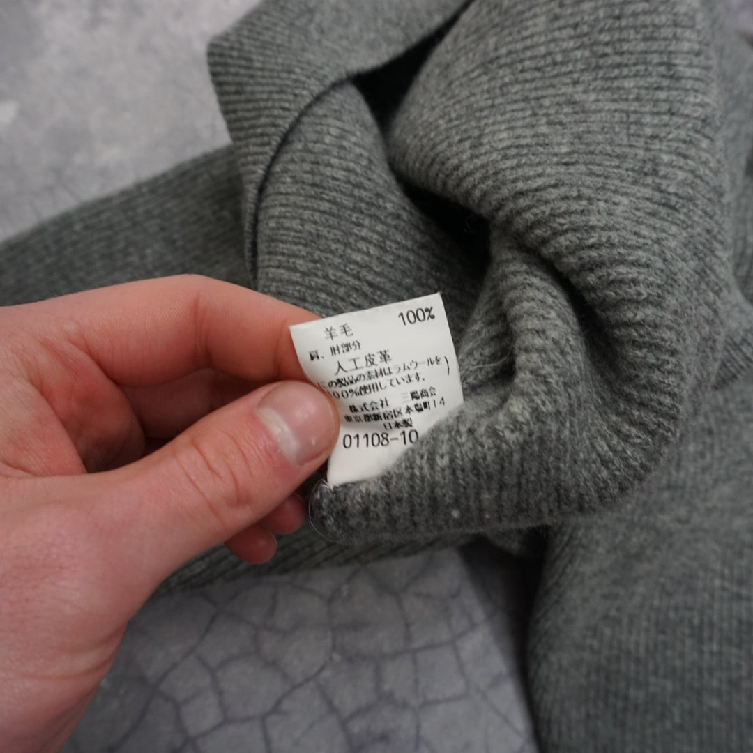2000s Burberry London Wool Suede Patch Sweater