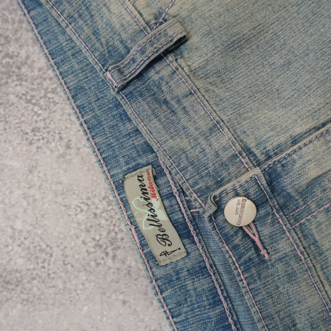 2000s Beltissima Distressed Denim Skirt