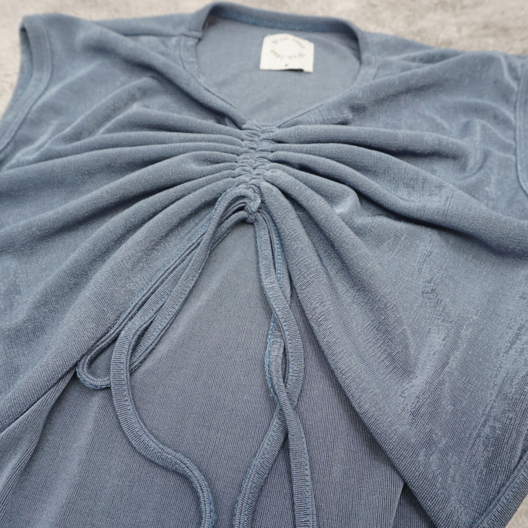 With Jean Ruched Sleeveless Dress