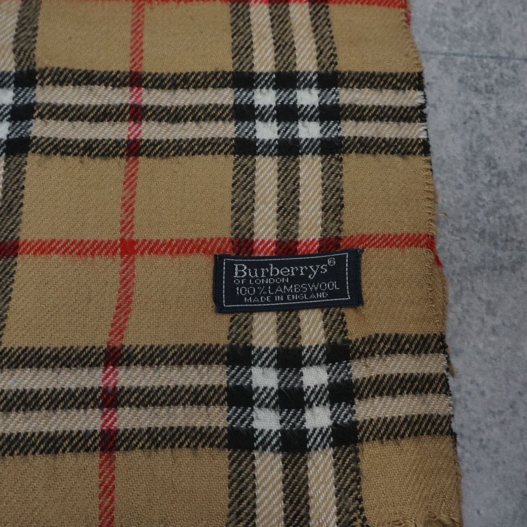 90s Burberrys Nova Check Lambswool Scarf