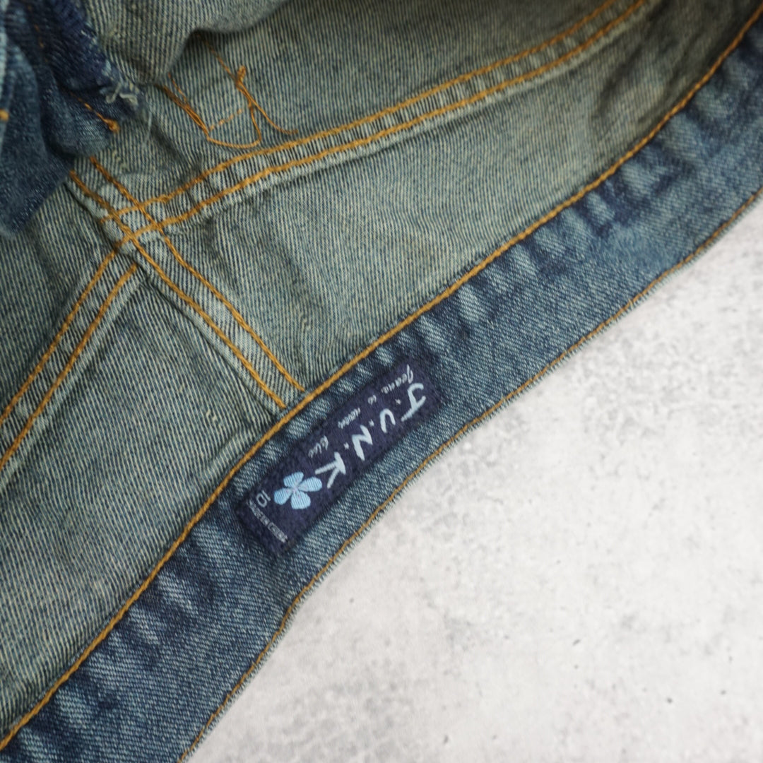 2000s Junk Denim Midi Skirt