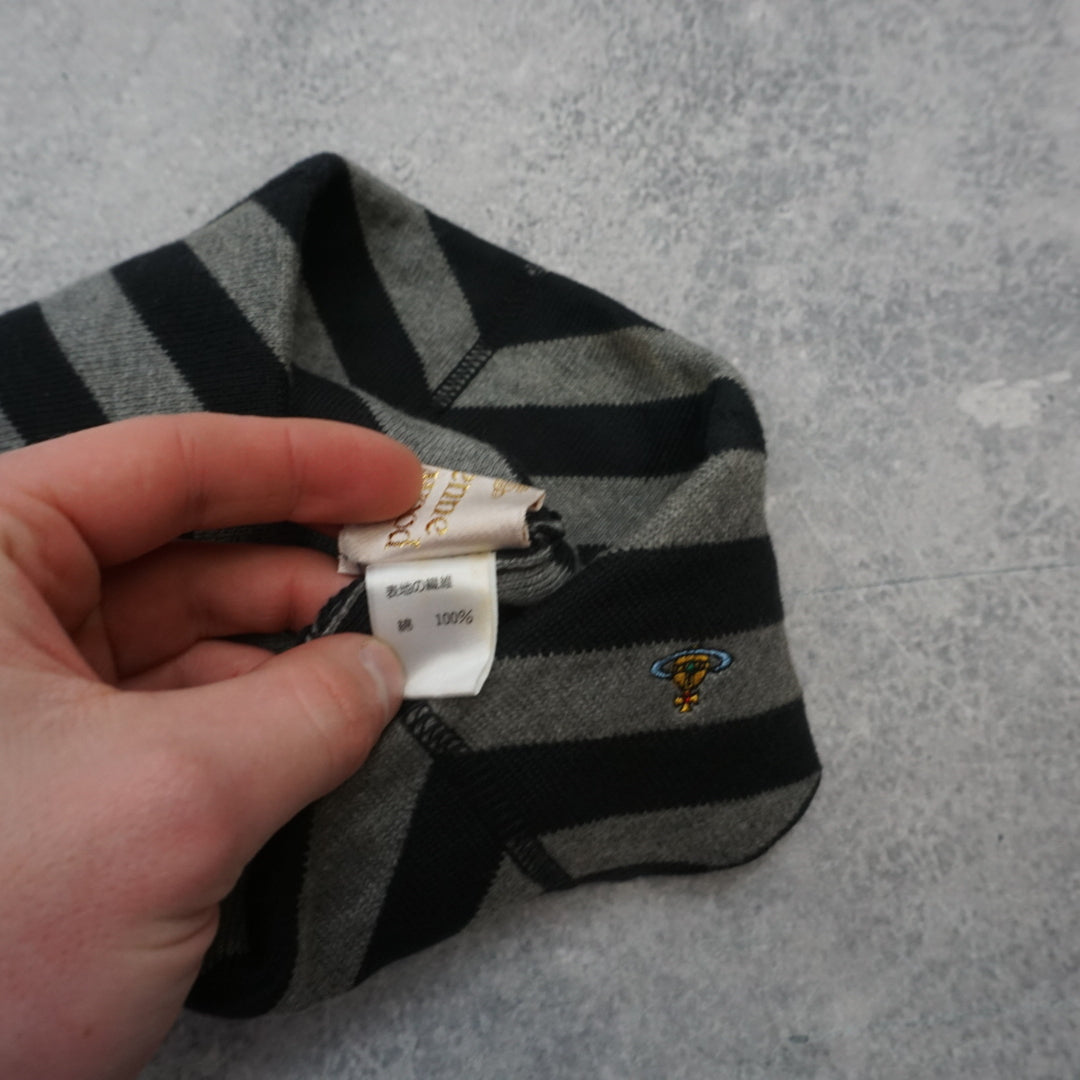 2000s Vivienne Westwood Chevron Stripe Orb Beanie