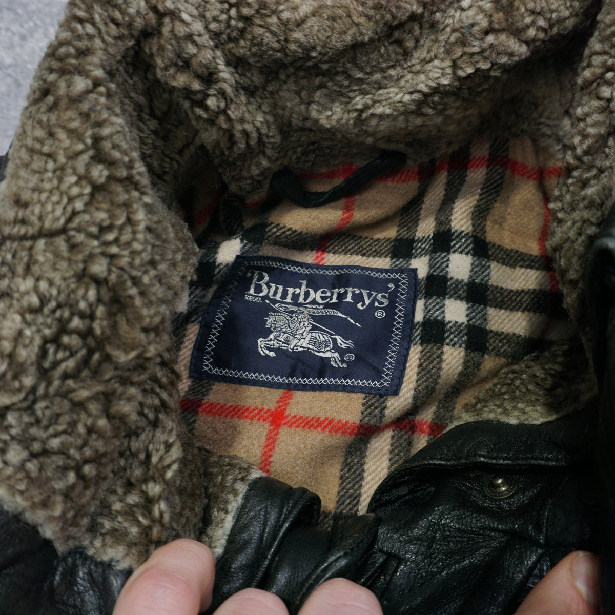 90s Burberry's Lined Leather Coat