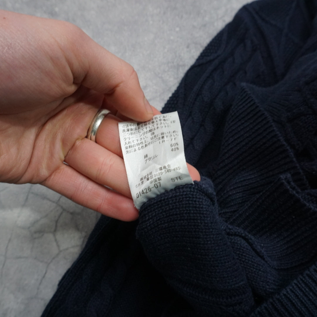2000s Burberry Black Label Cable Knit Sweater