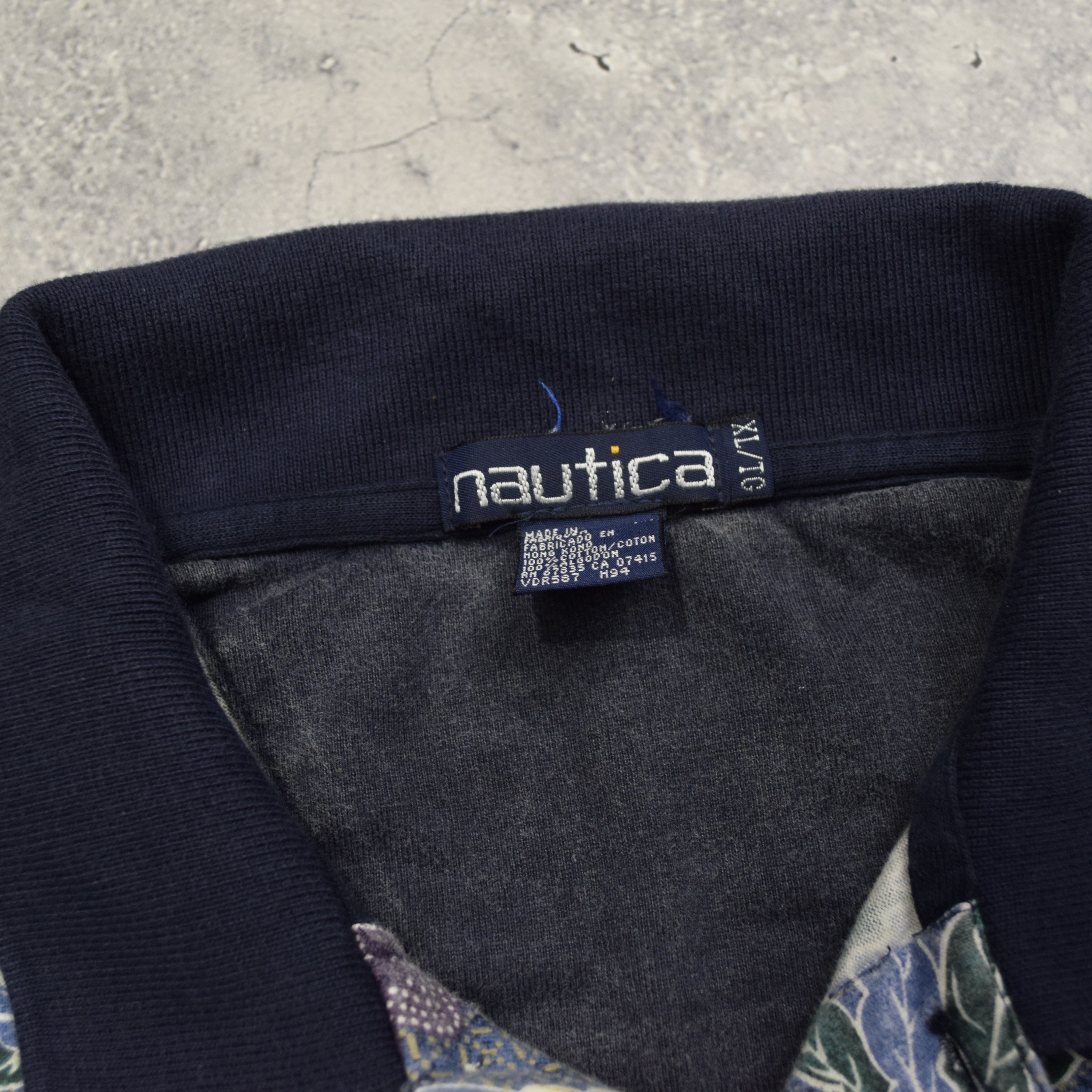 2000s Nautica Floral Patterned Polo