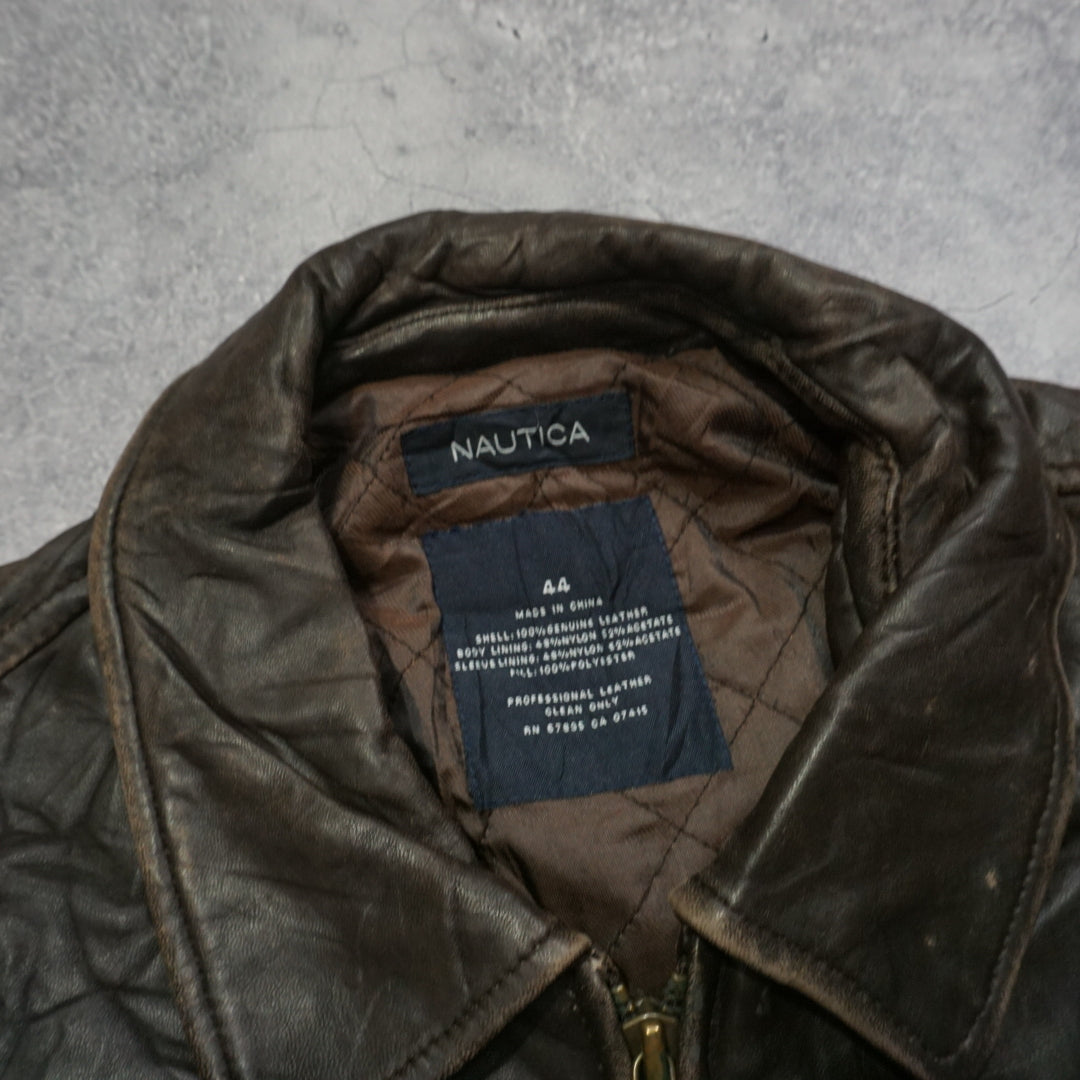 2000s Nautica Leather Jacket