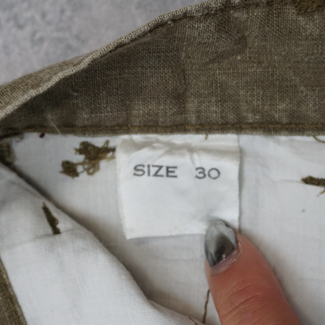 90s Comic Pleated Linen Blend Shorts