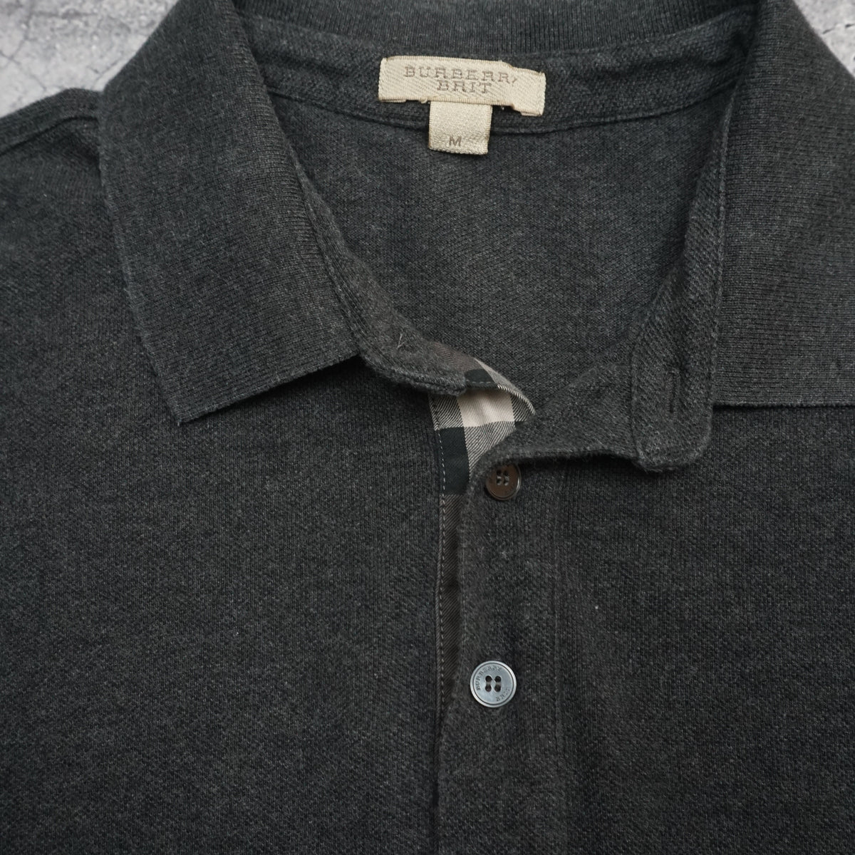 Burberry Brit Check Placket Embroidered Polo
