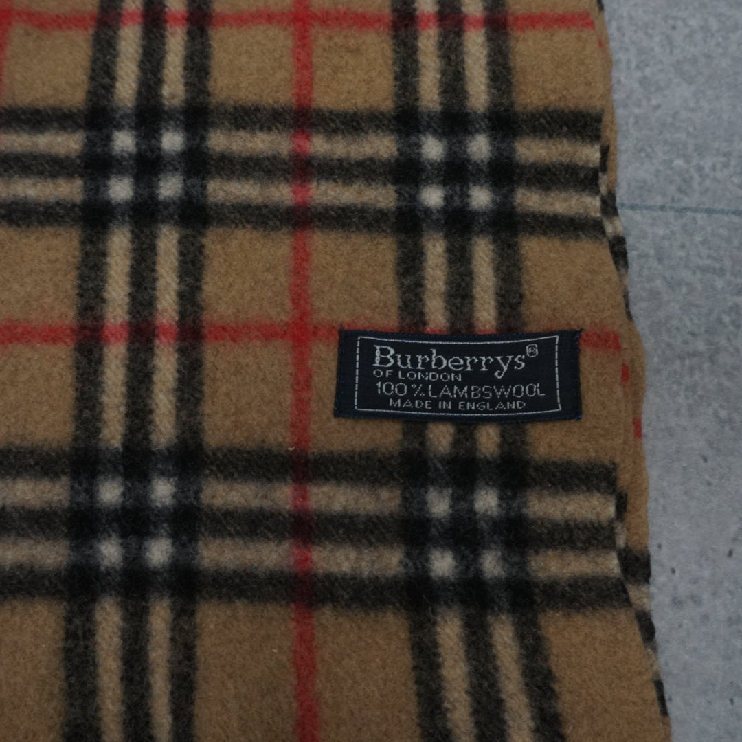 90s Burberrys Nova Check Lambswool Scarf