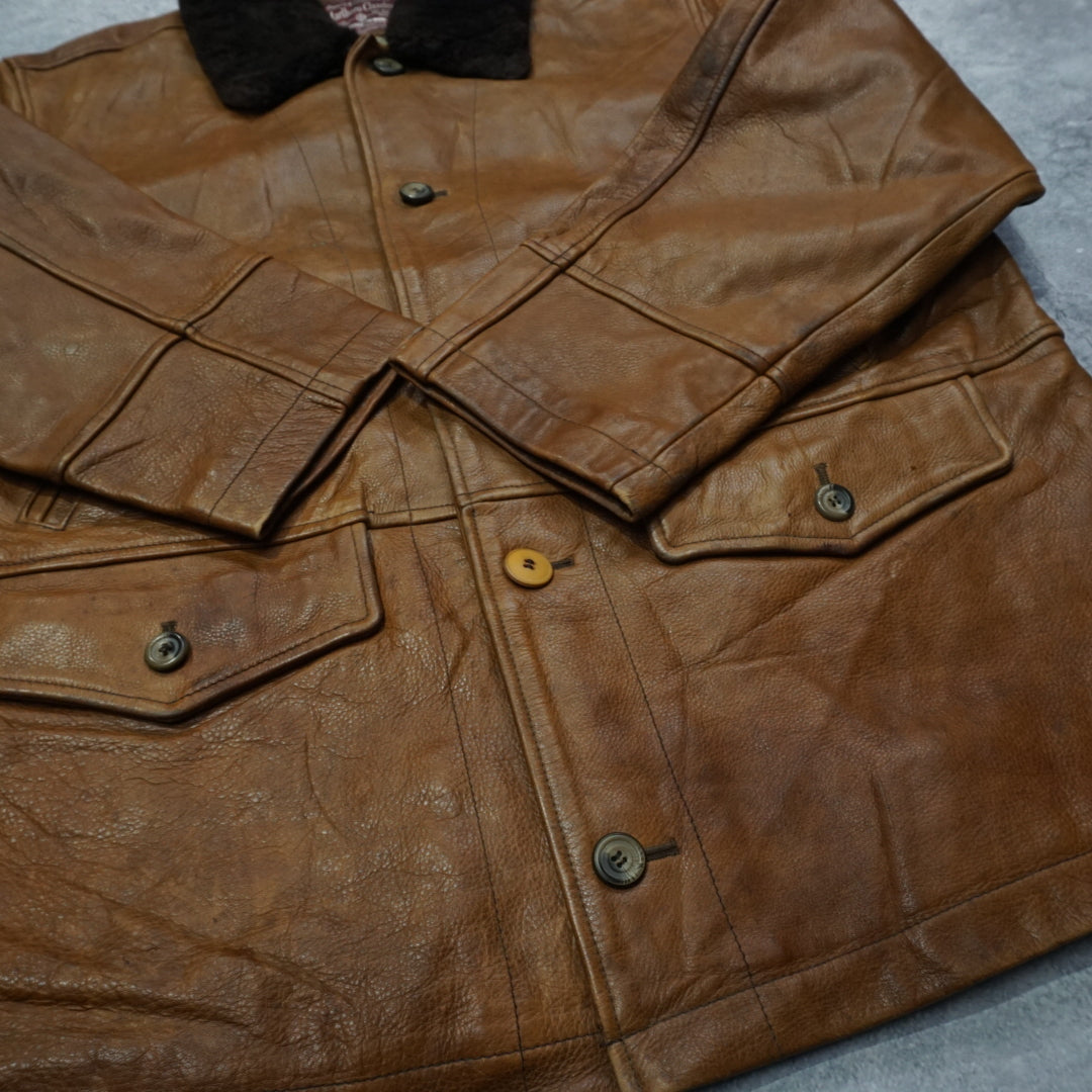 90s Marlboro Classics Leather Coat