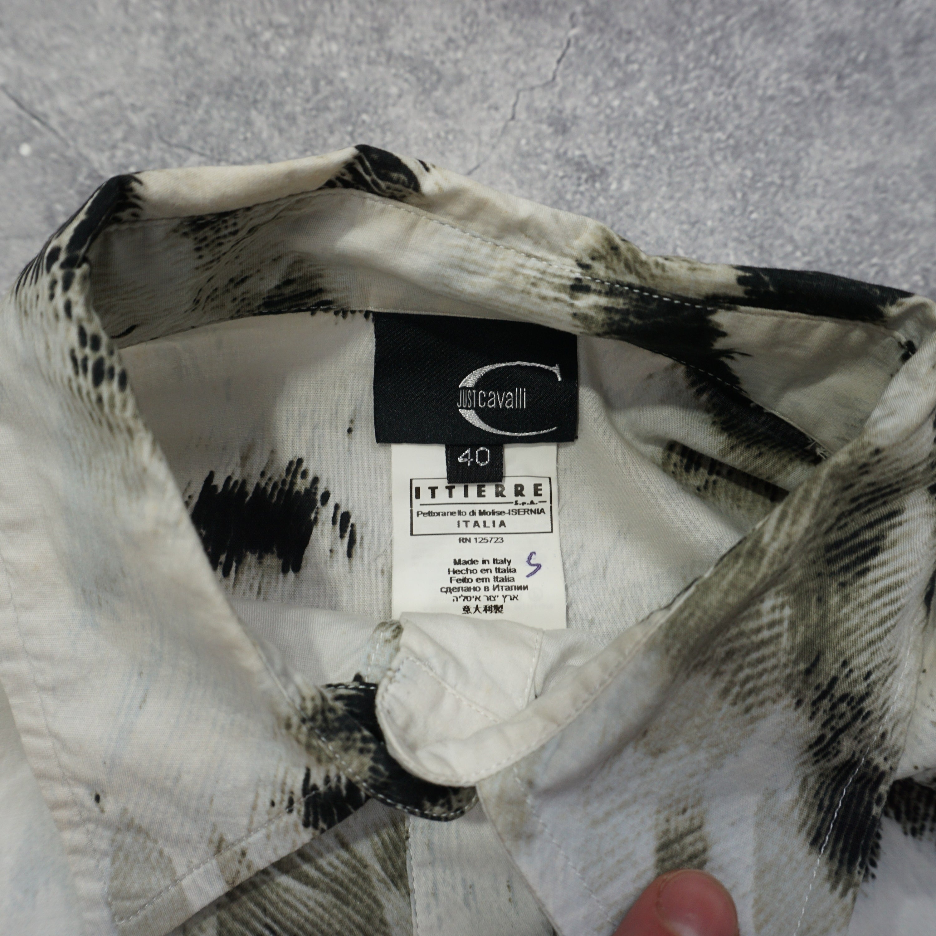 2000s Just Cavali Animal Print Button Up
