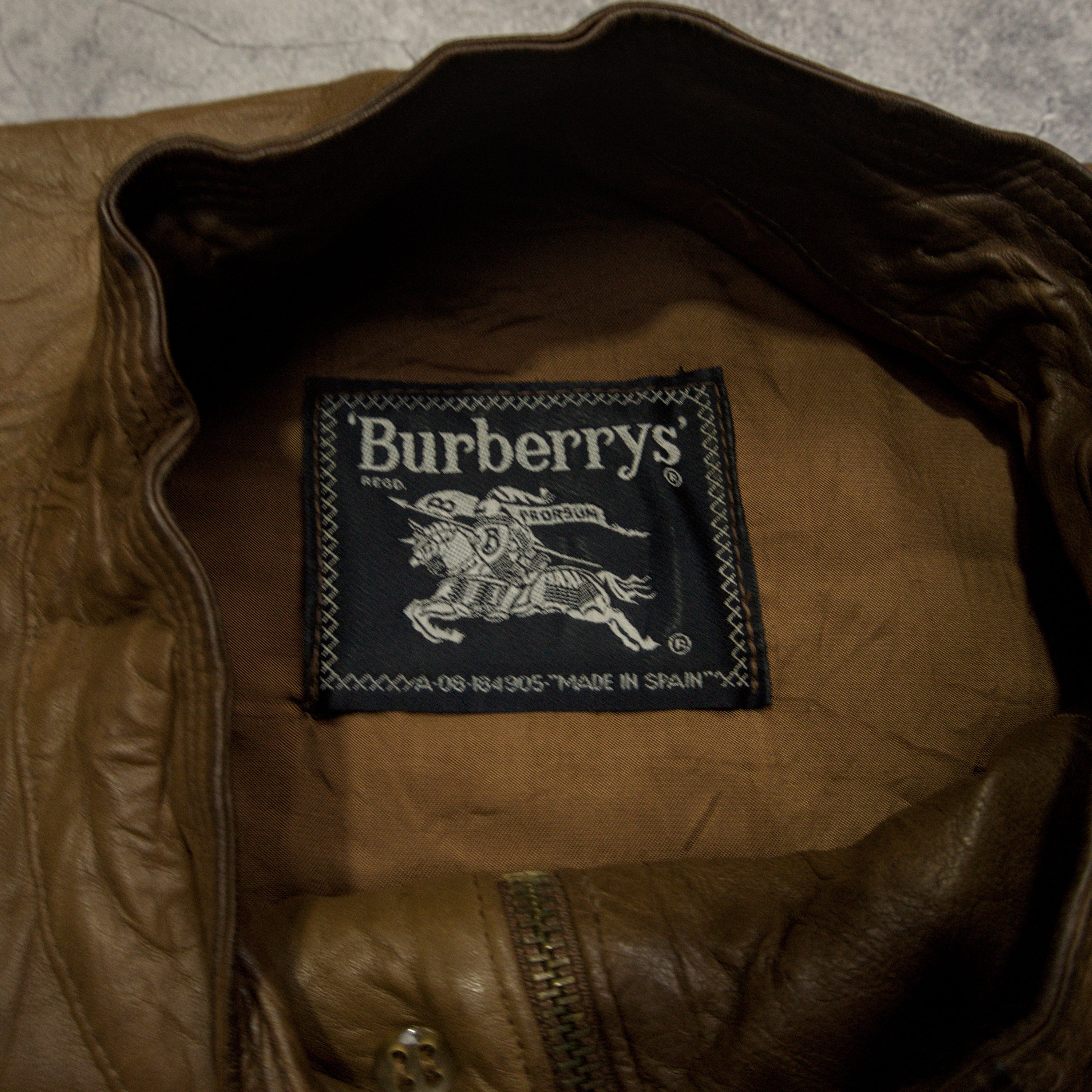 80s Burberry's Leather Jacket