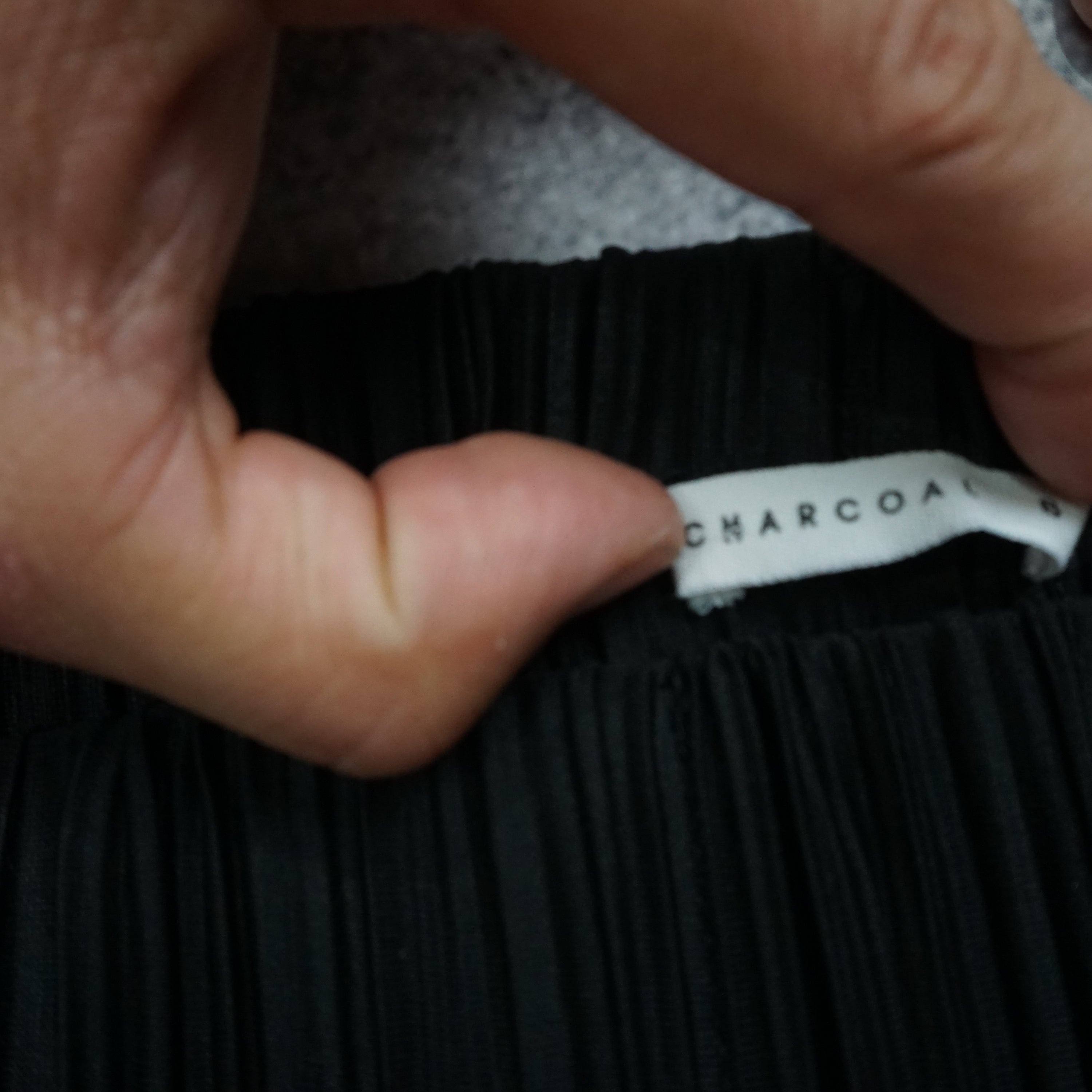 Charcoal Maxi Pleated Skirt