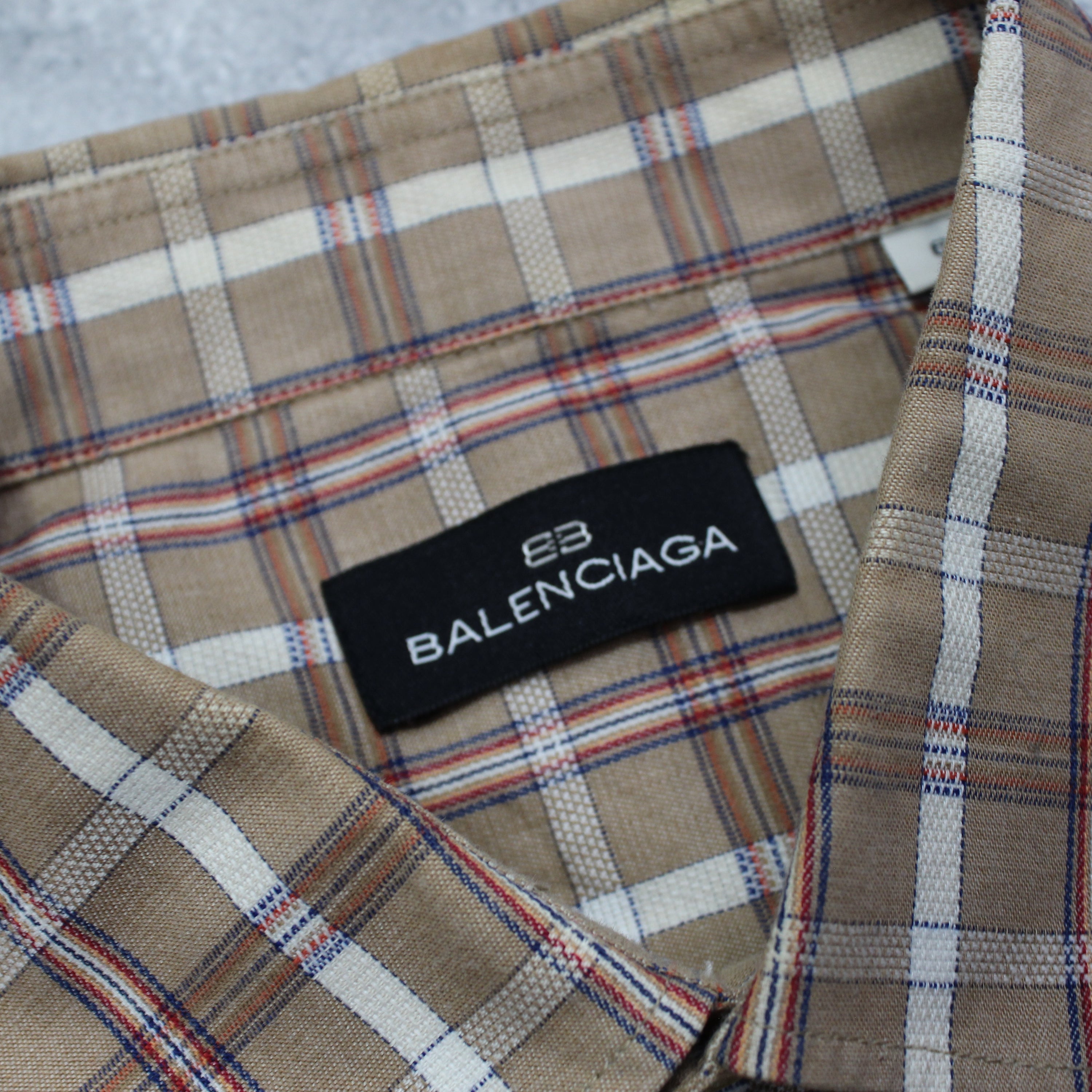 2000s Balenciaga Check Pattern Button Up