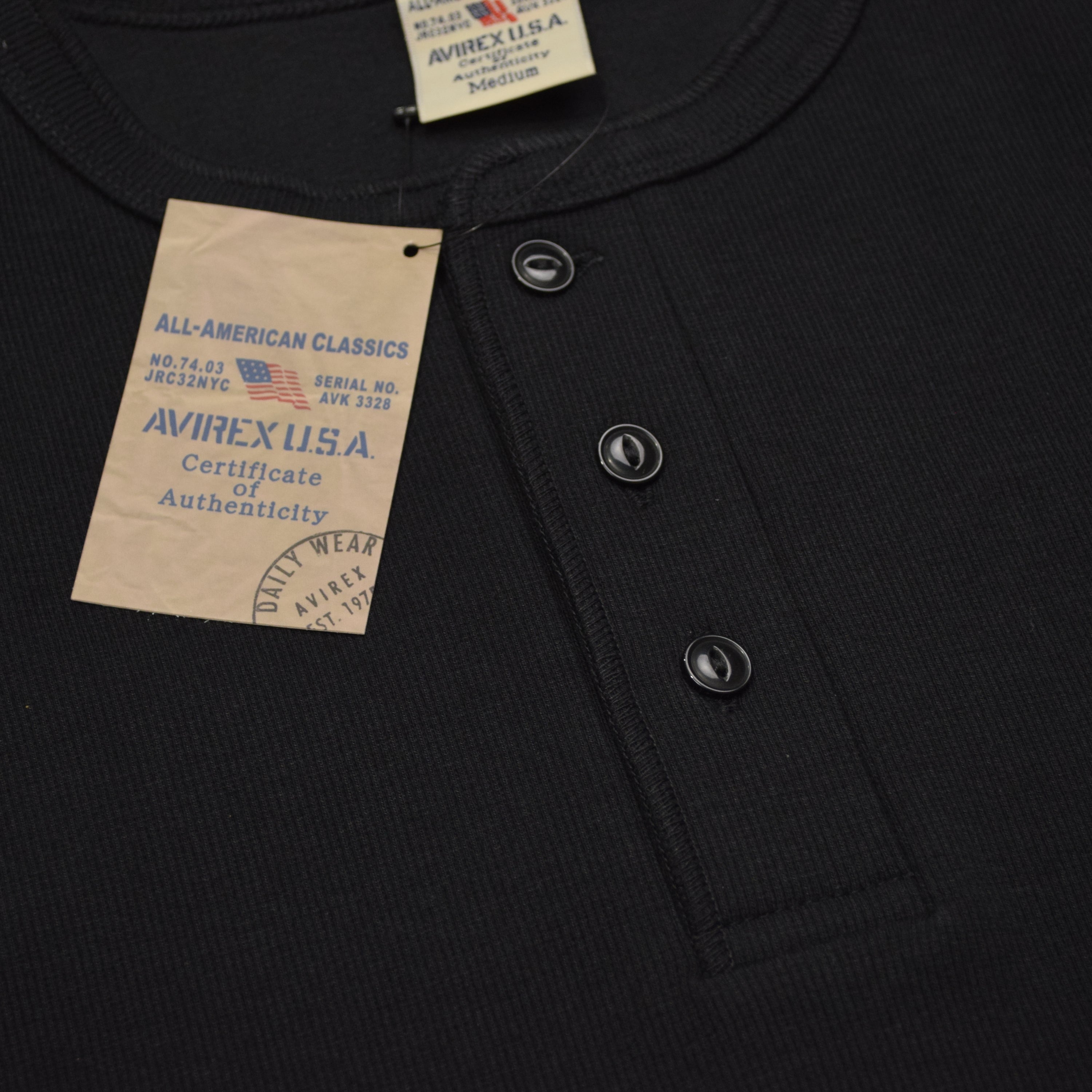 Avirex Ribbed Henley T-Shirt