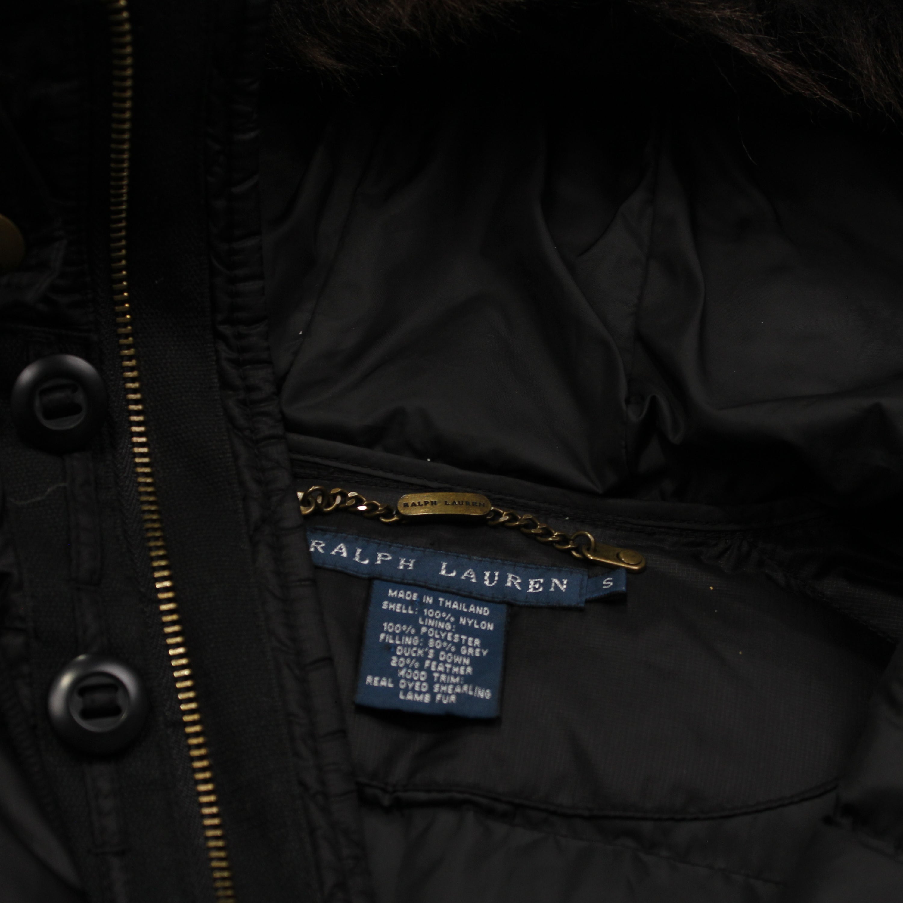 2000s Ralph Lauren Fur Trimmed Puffer Jacket