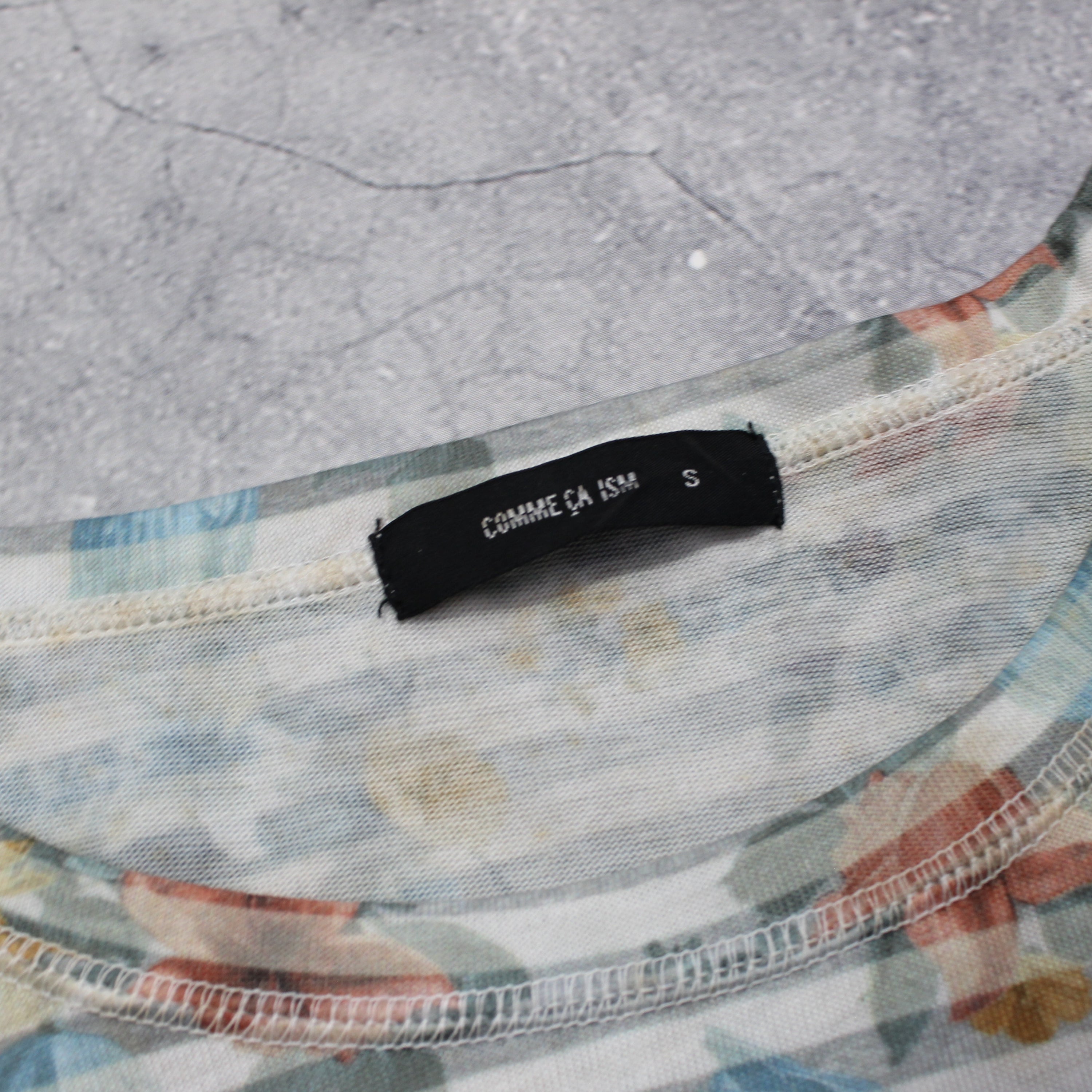 2000s Comme Ca Ism Striped Floral T-Shirt