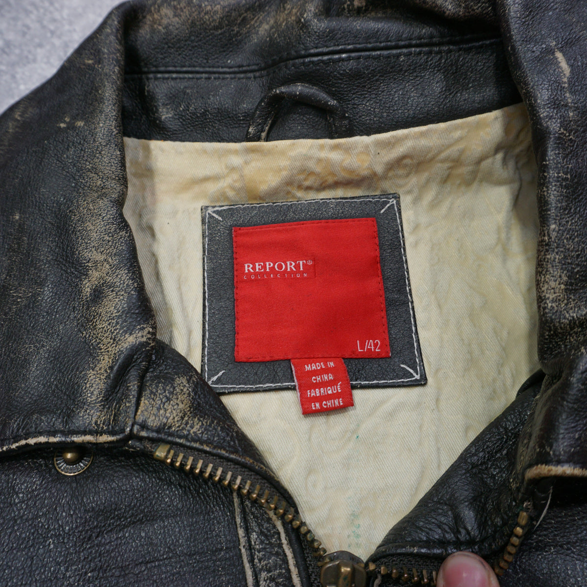 2000s Report Racer Style Leather Jacket