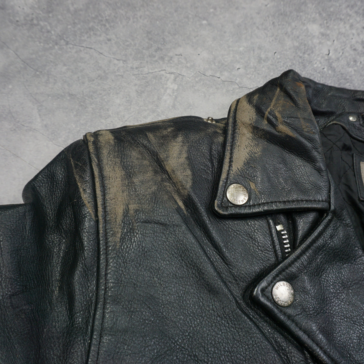 2000s Wilsons Leather Biker Leather Jacket