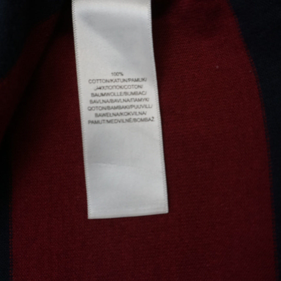 St George By Duffer Striped Denim Collar Polo Rugby Shirt