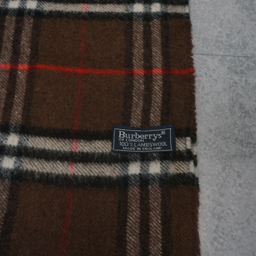 90s Burberrys Nova Check Lambswool Scarf