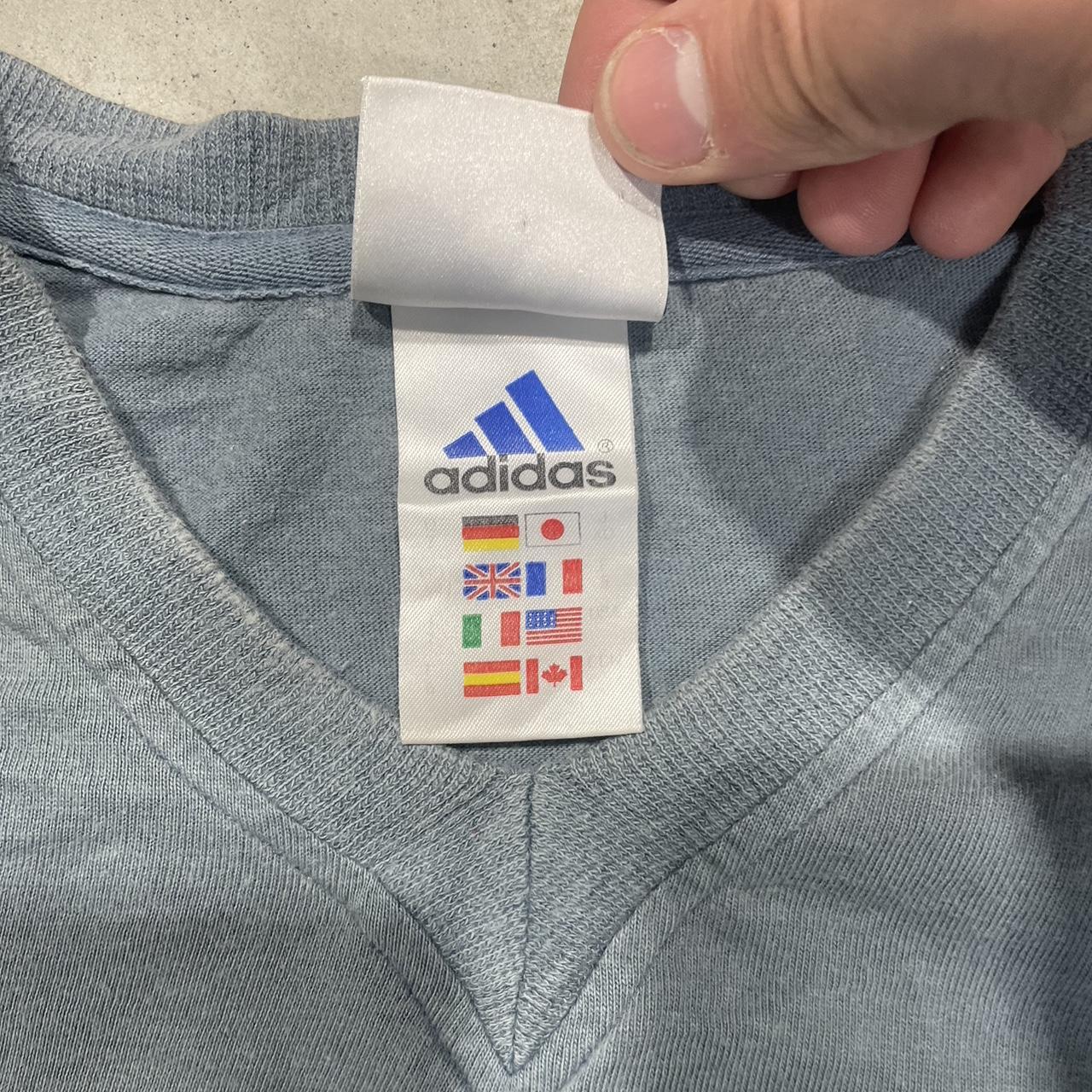 2000s Adidas V Neck T-Shirt