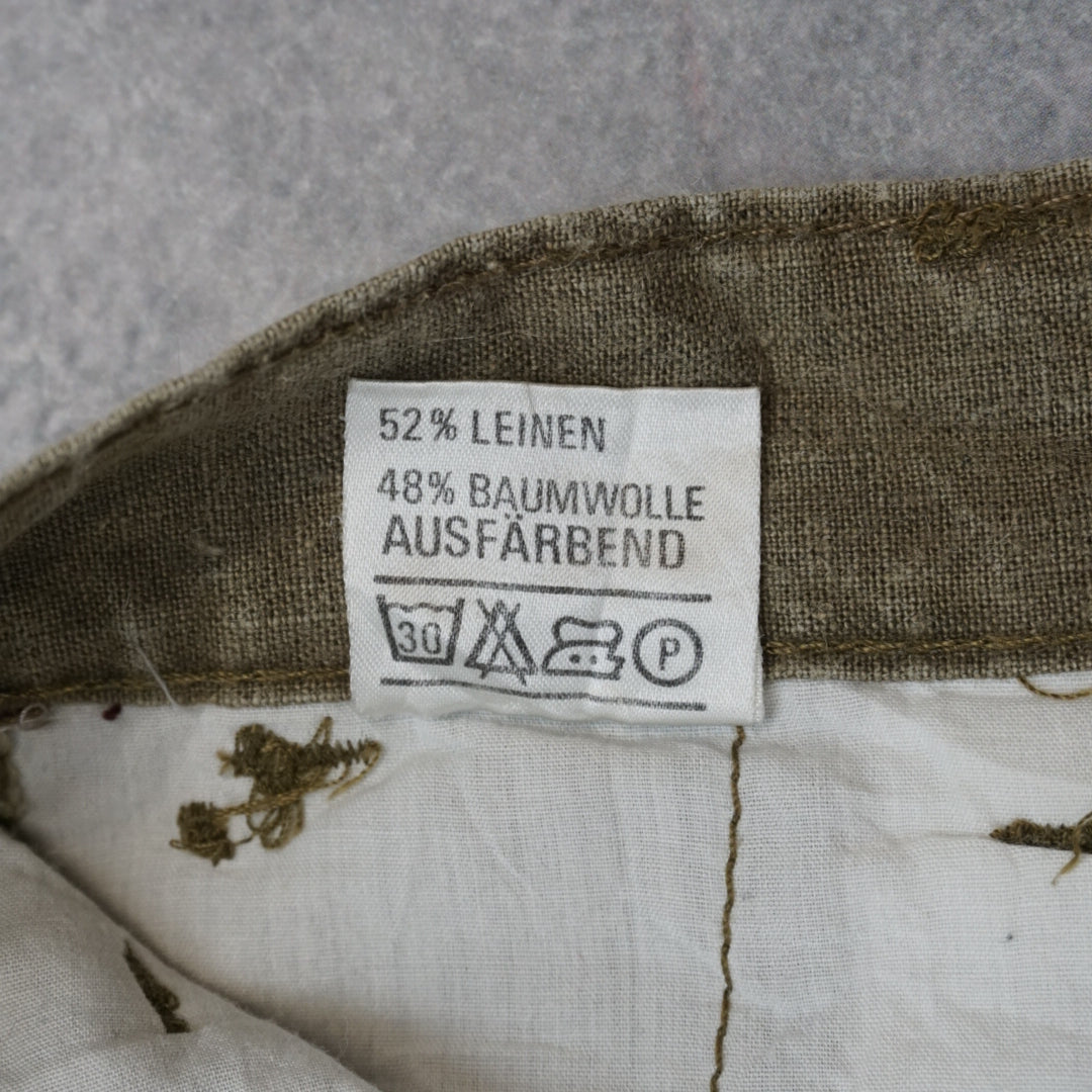 90s Comic Pleated Linen Blend Shorts