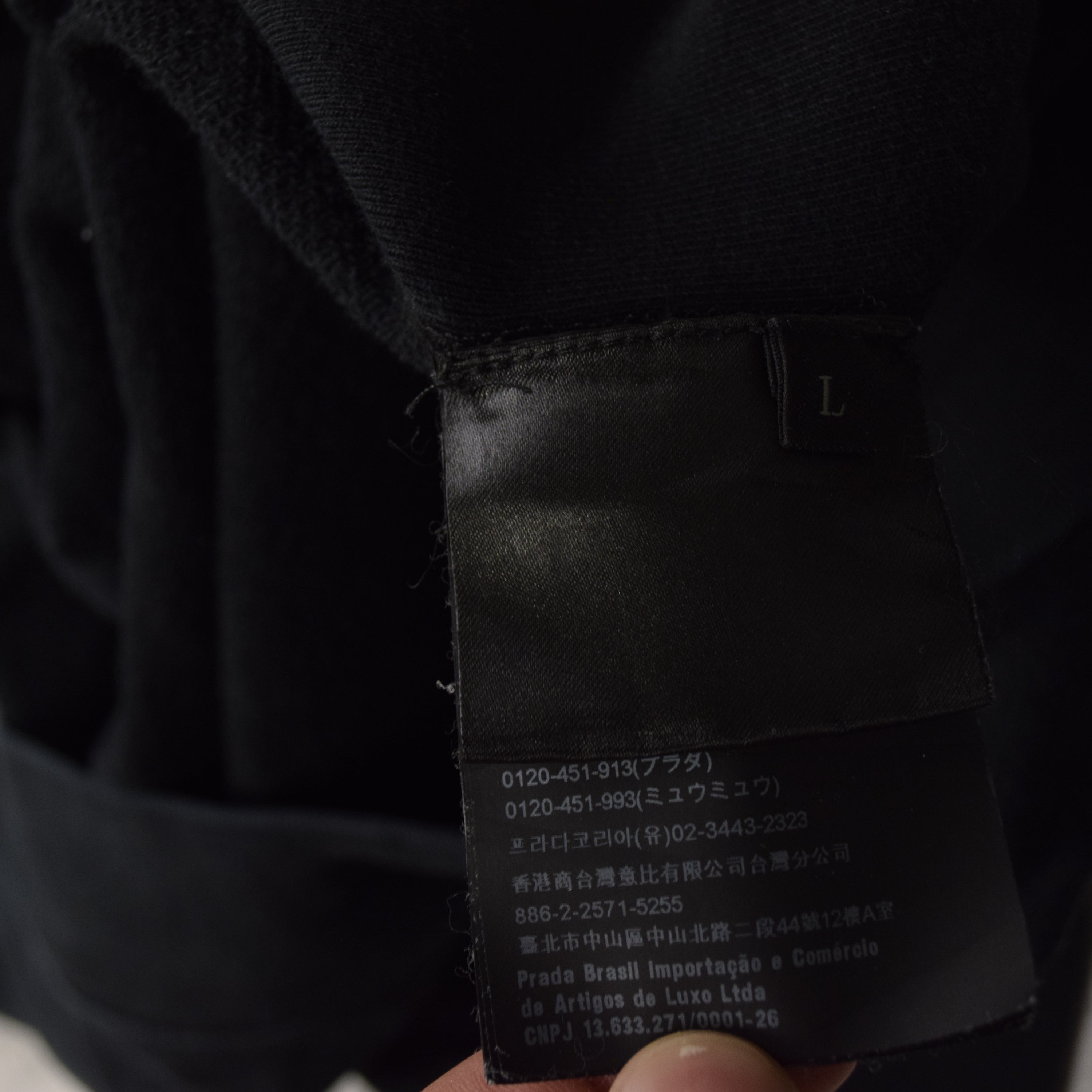 2000s Prada Black Tab Hoodie