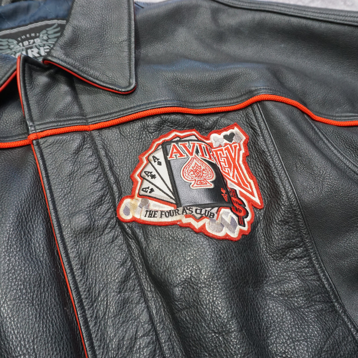 2000s Avirex Genuine Leather Embroidered Jacket