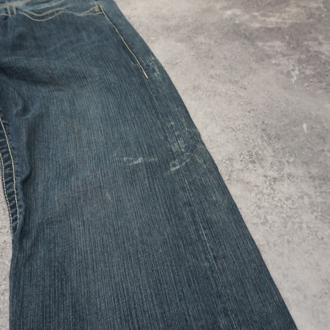 2000s Fleur-de-Lis Embroidered Bootcut Jeans