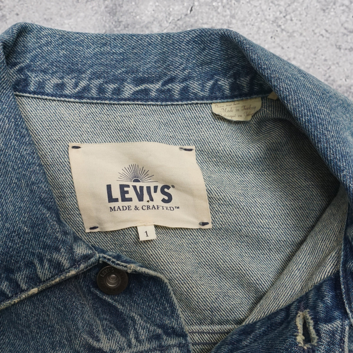 2000s Levi's Made & Crafted Painted Dipped Type 1 Denim Jacket