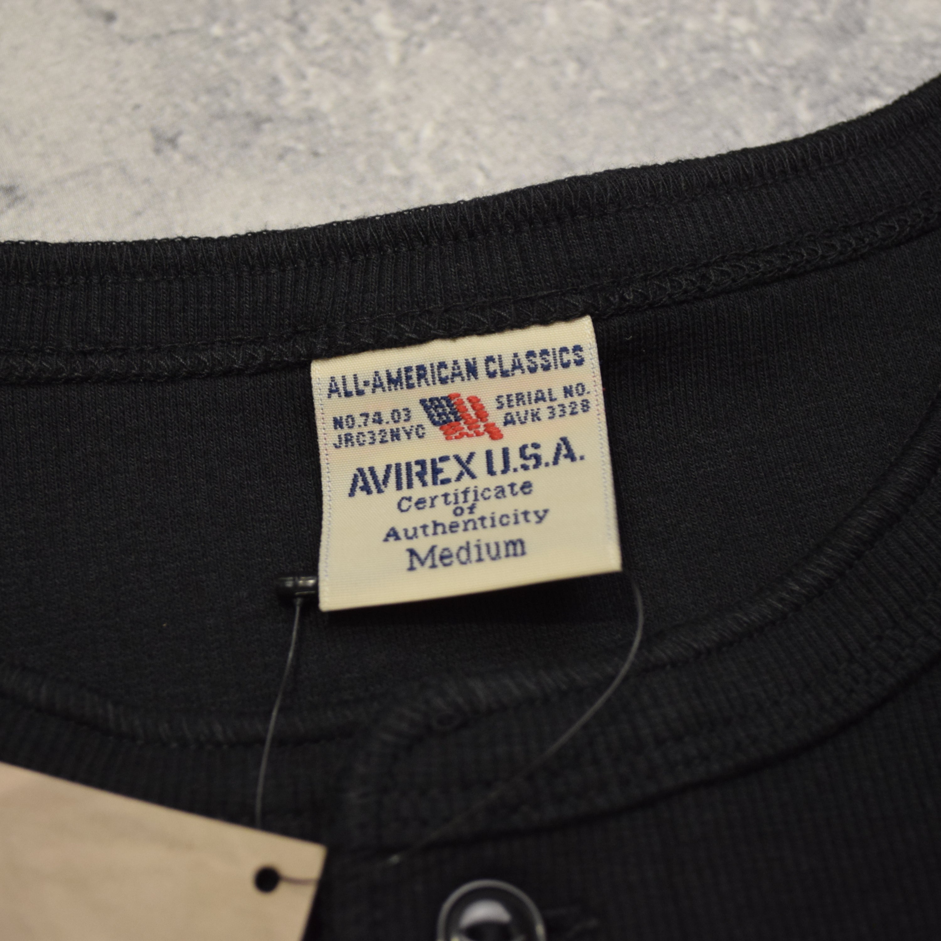 Avirex Ribbed Henley T-Shirt