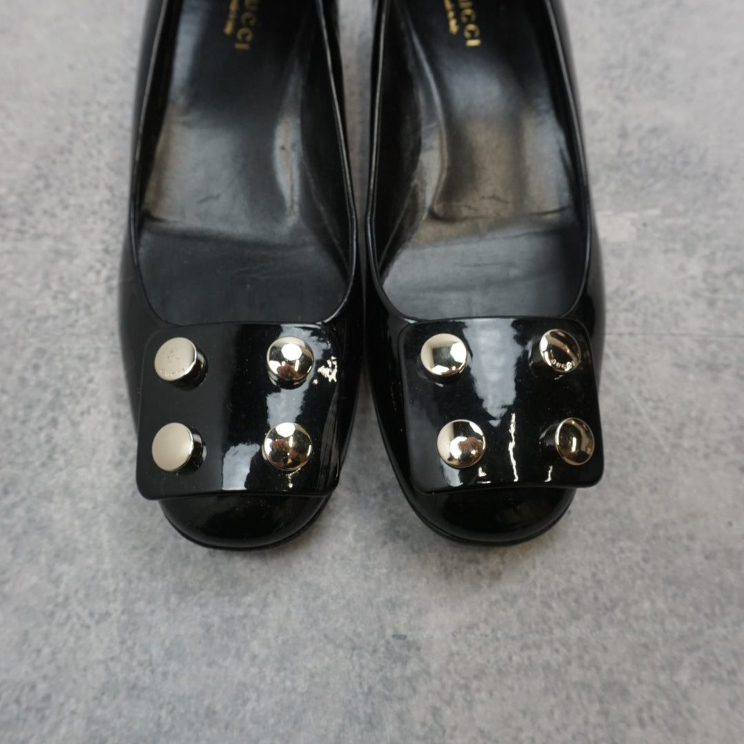 Gucci Patent Leather Block Heel Heels