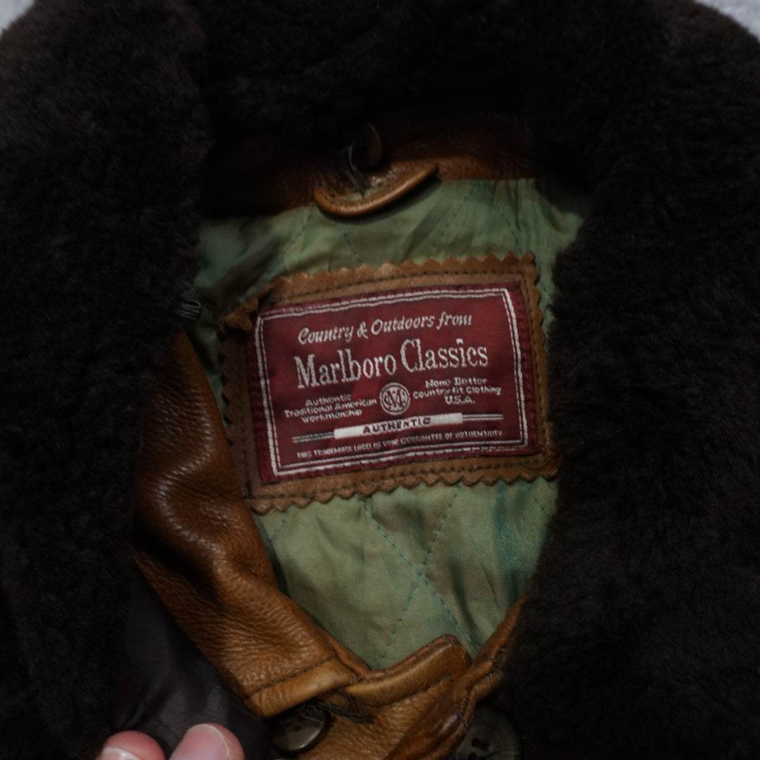 90s Marlboro Classics Leather Coat