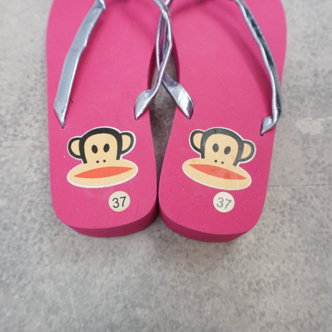 2000s Paul Frank Julius Wedge Platform Shoes Flip Flops