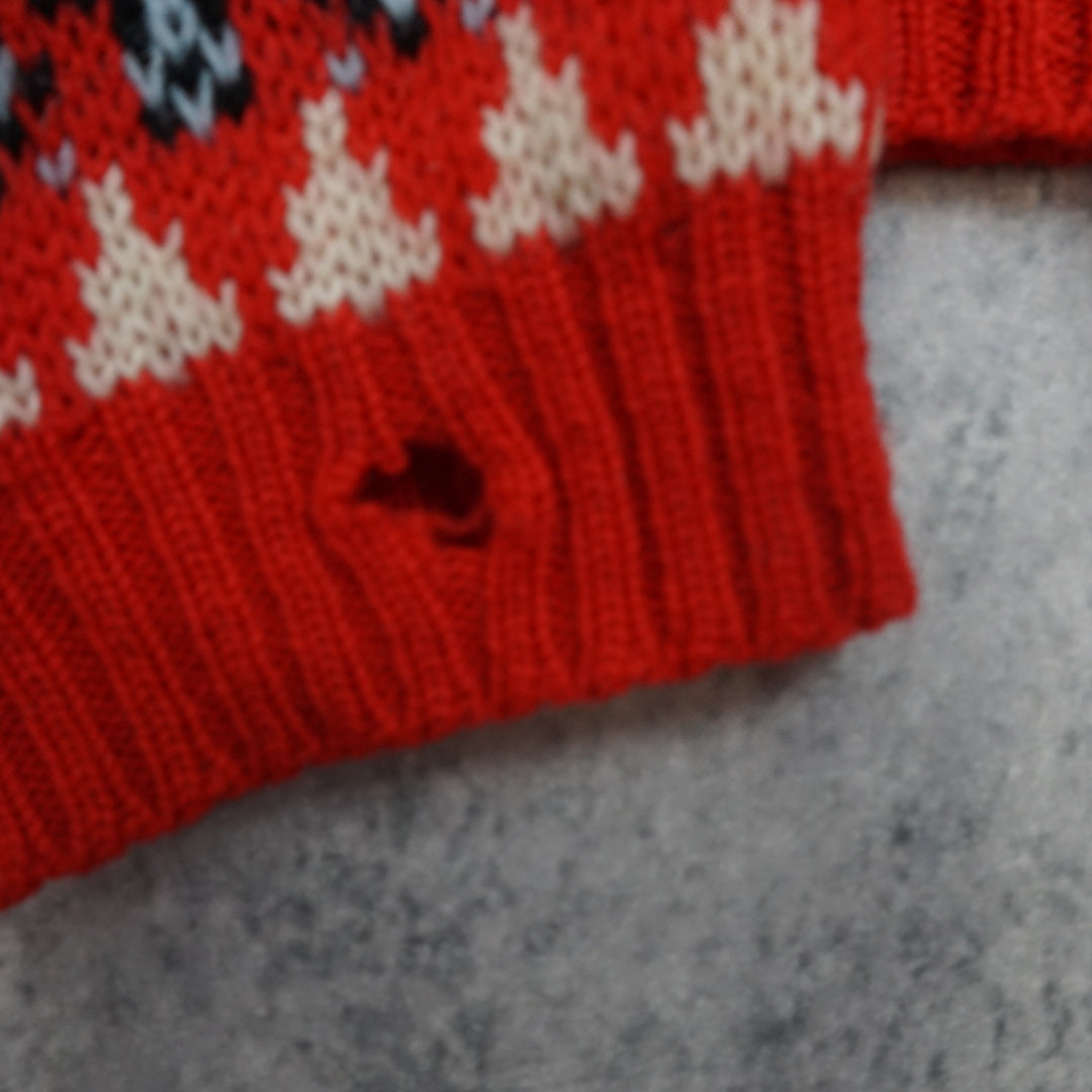 60s Arabelle Paris Fair Isle Pure Wool Knit Sweater