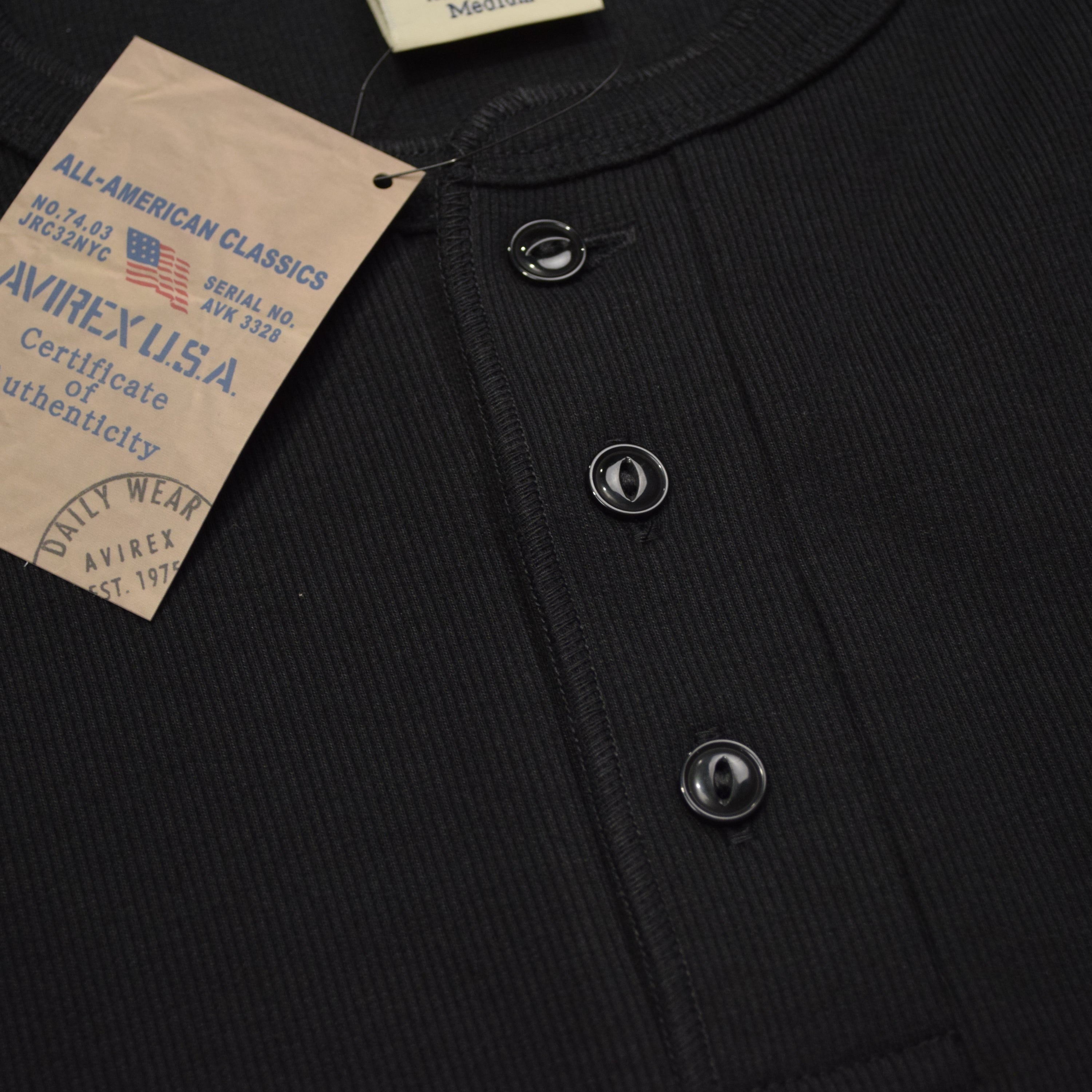 Avirex Ribbed Henley T-Shirt